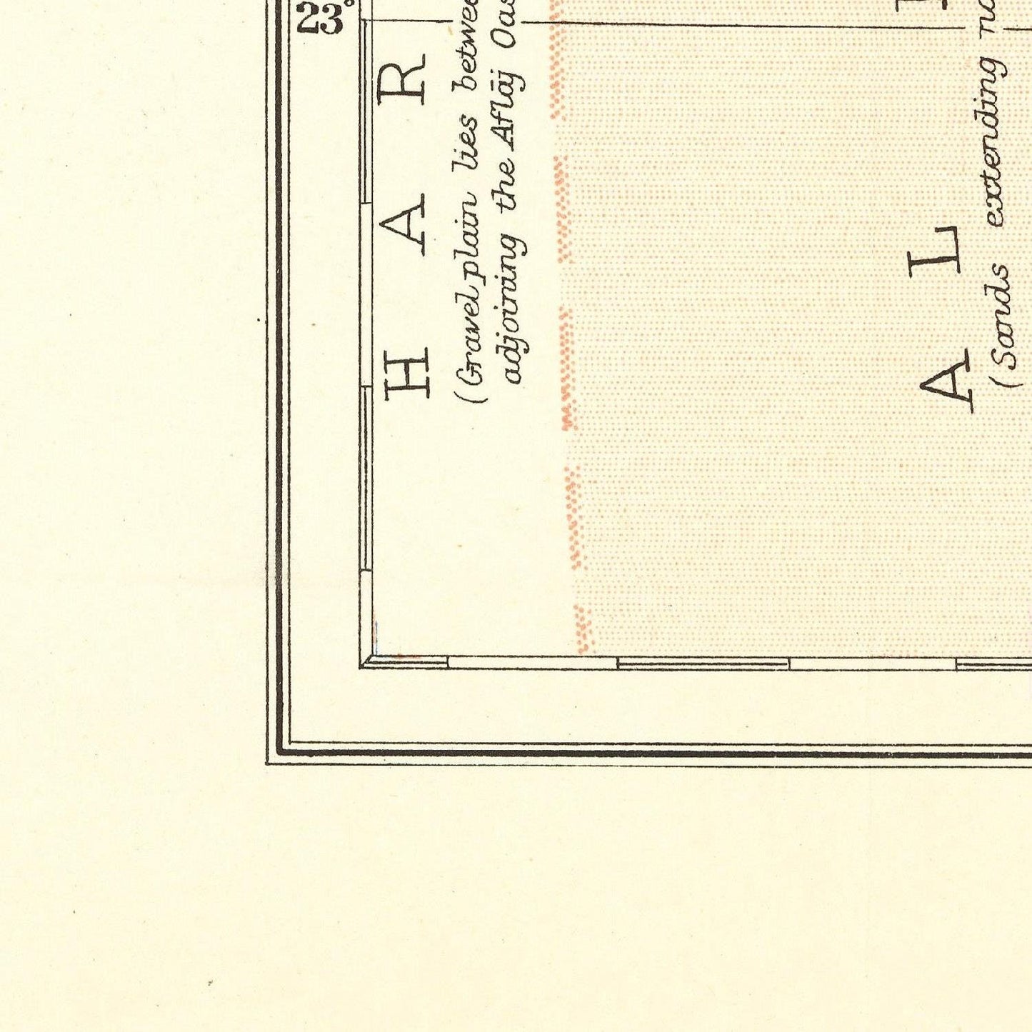 detail of the map from the bottom left corner