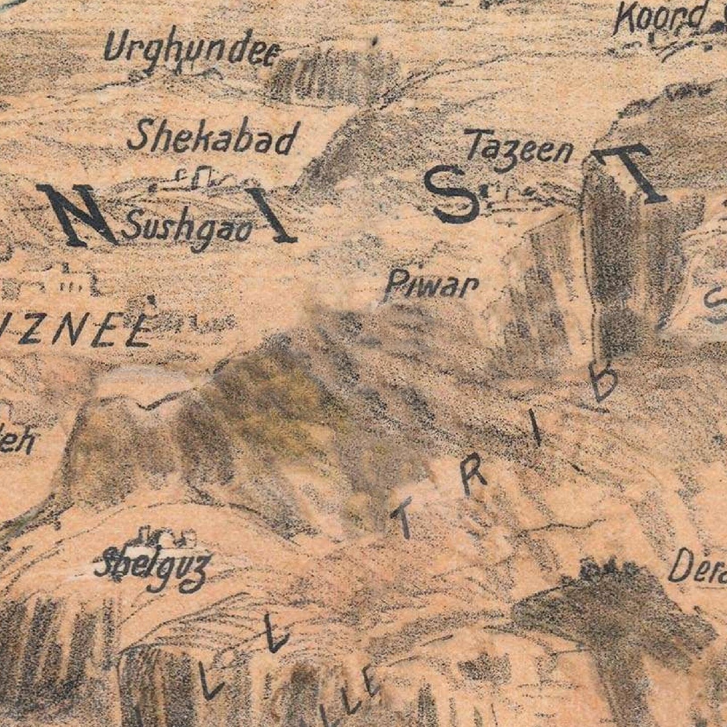 detail of the map from the centre