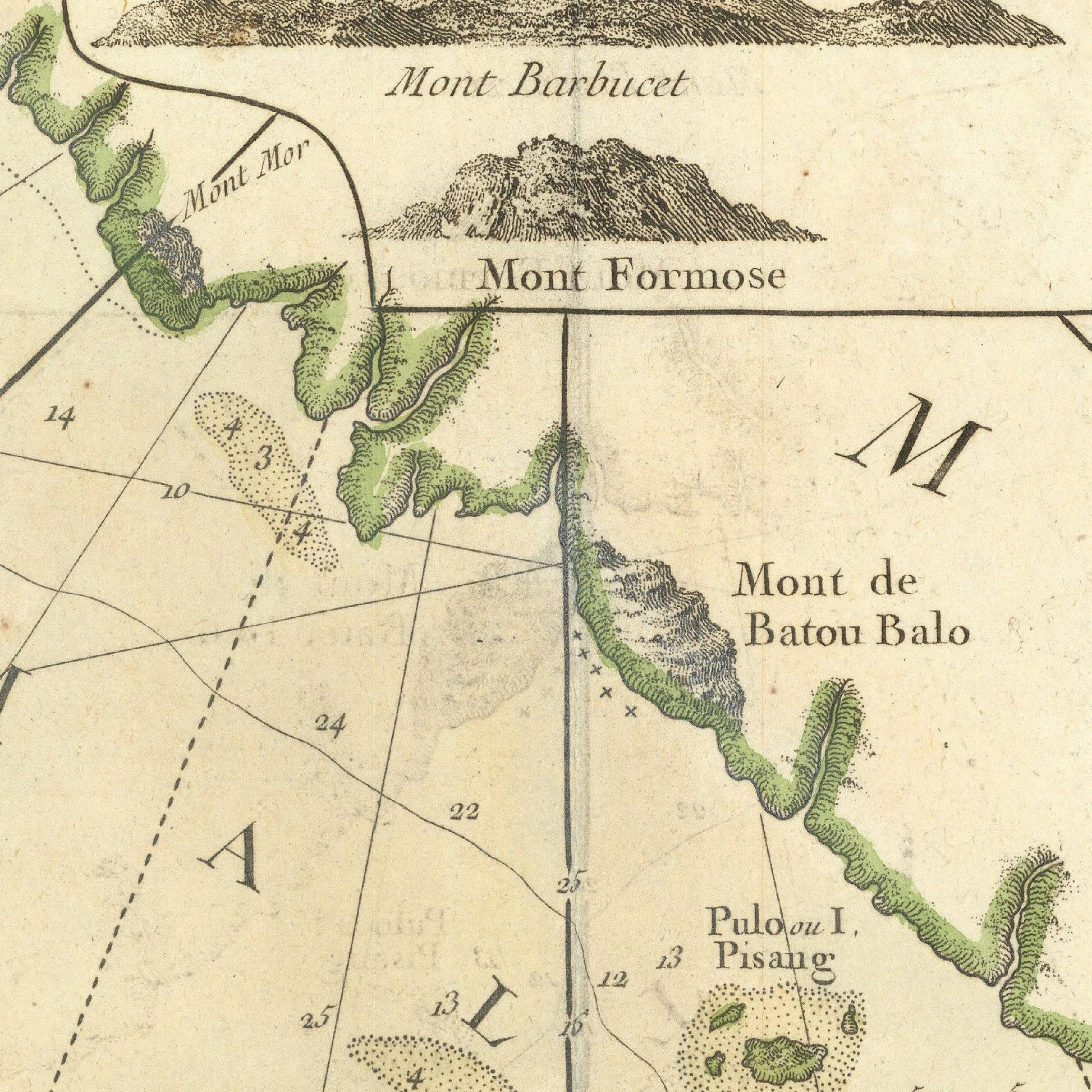 detail of the map from the centre
