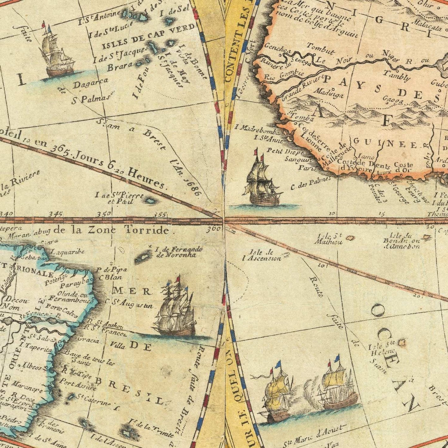 detail of the map from the centre