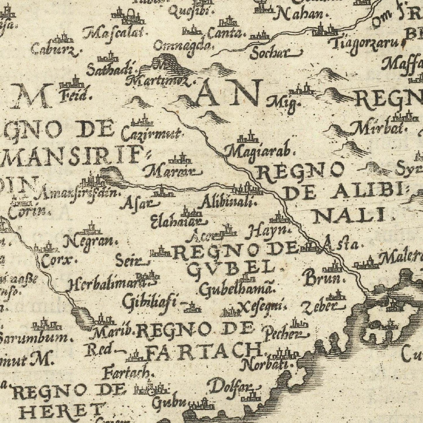 detail of the map from the centre