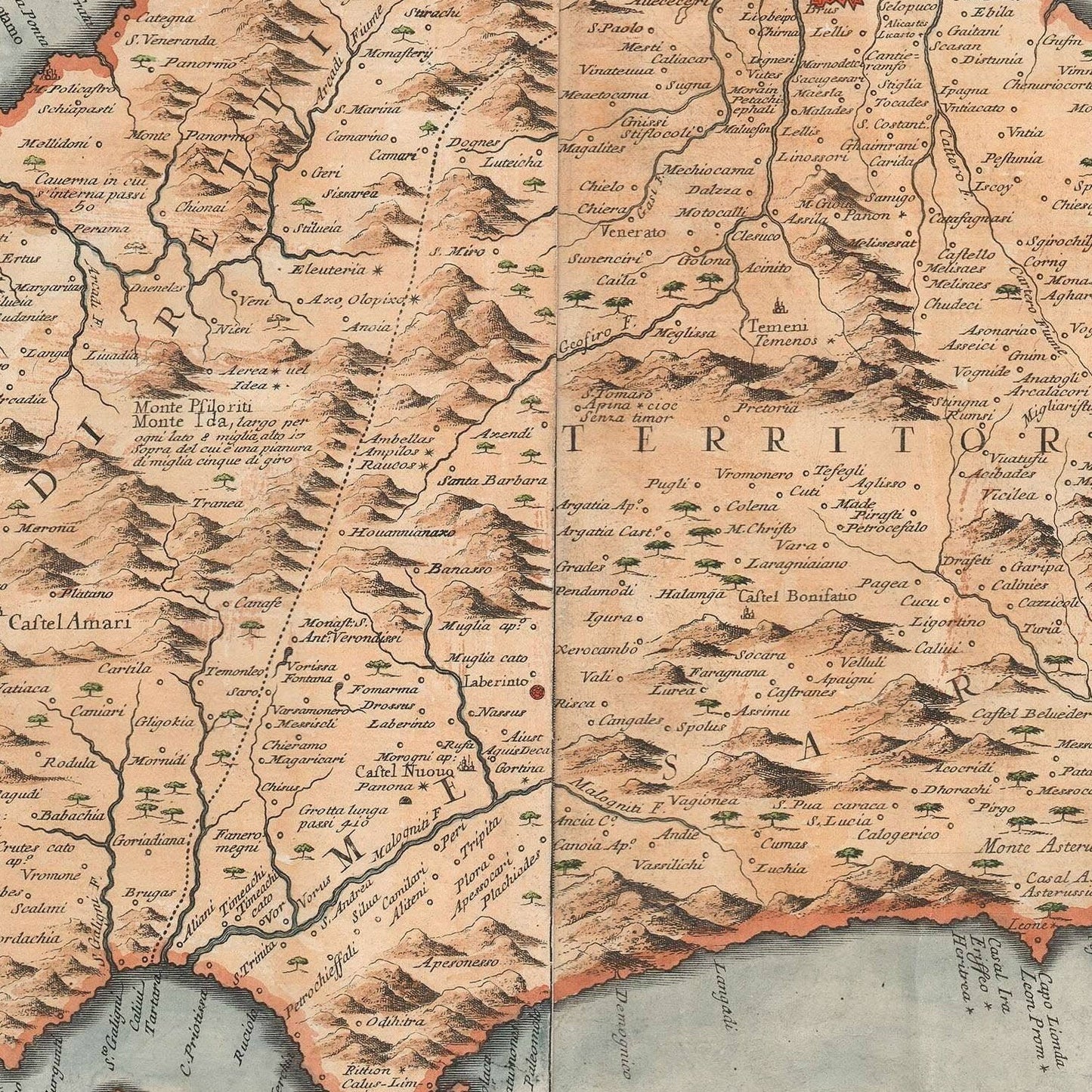 detail of the map from the centre