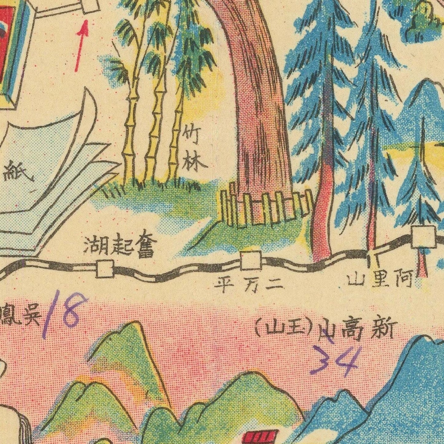 detail of the map from the centre