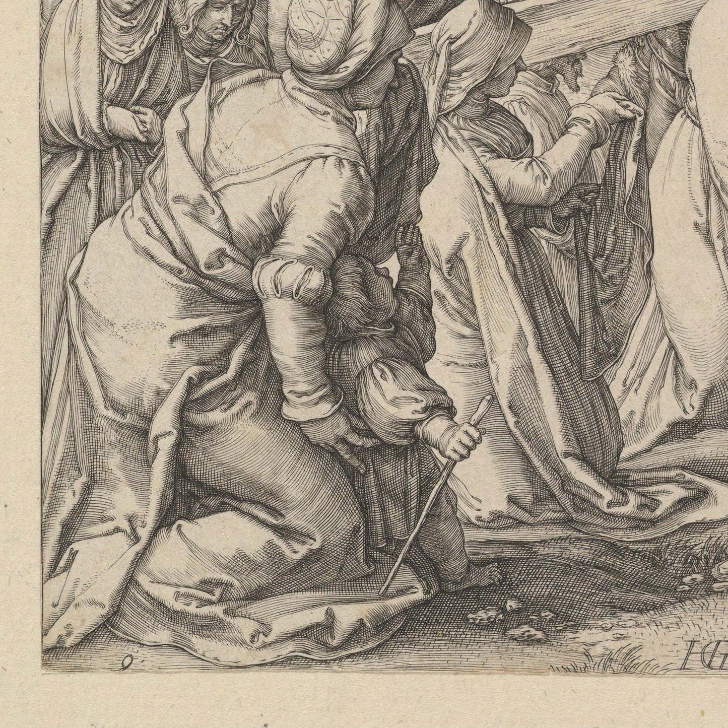 detail of the drawing reproduction from the bottom left corner