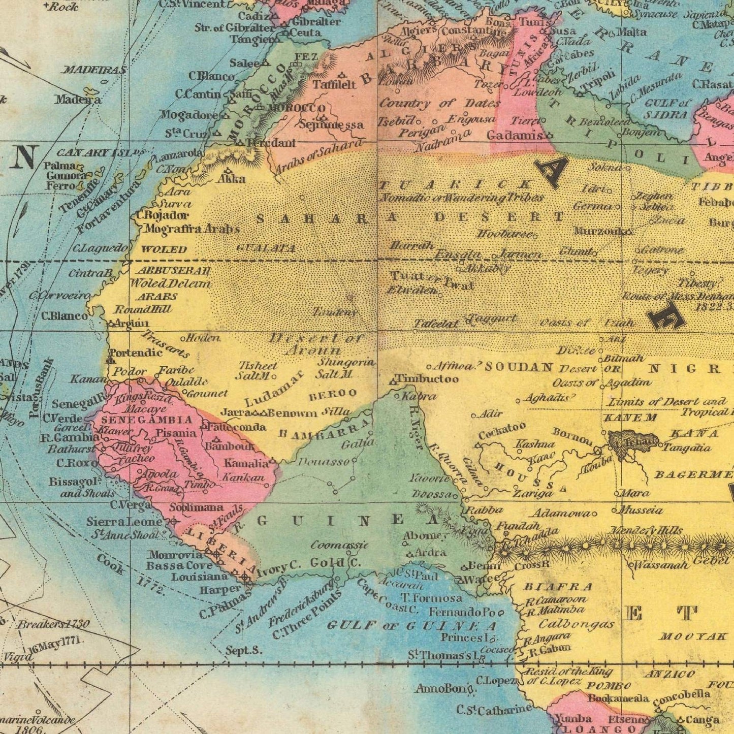 detail of the map from the centre