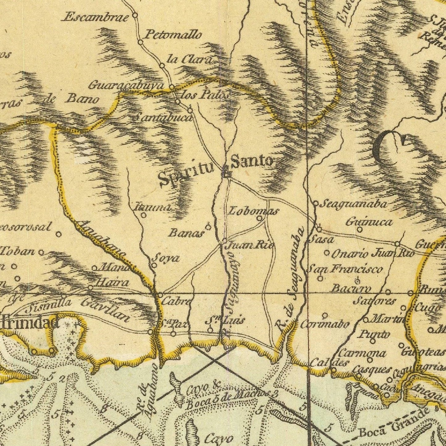detail of the map from the centre