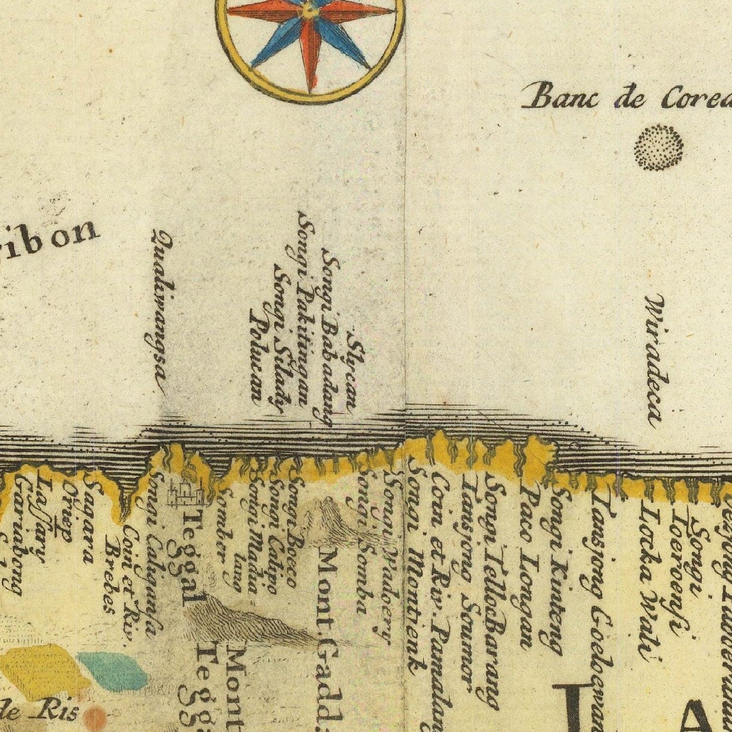 detail of the map from the centre