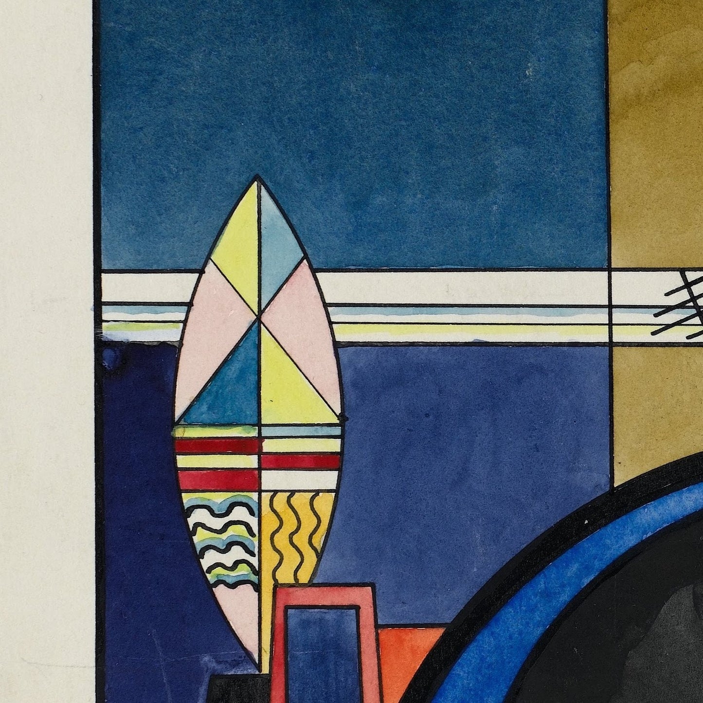 detail of the fine art reproduction from the centre left