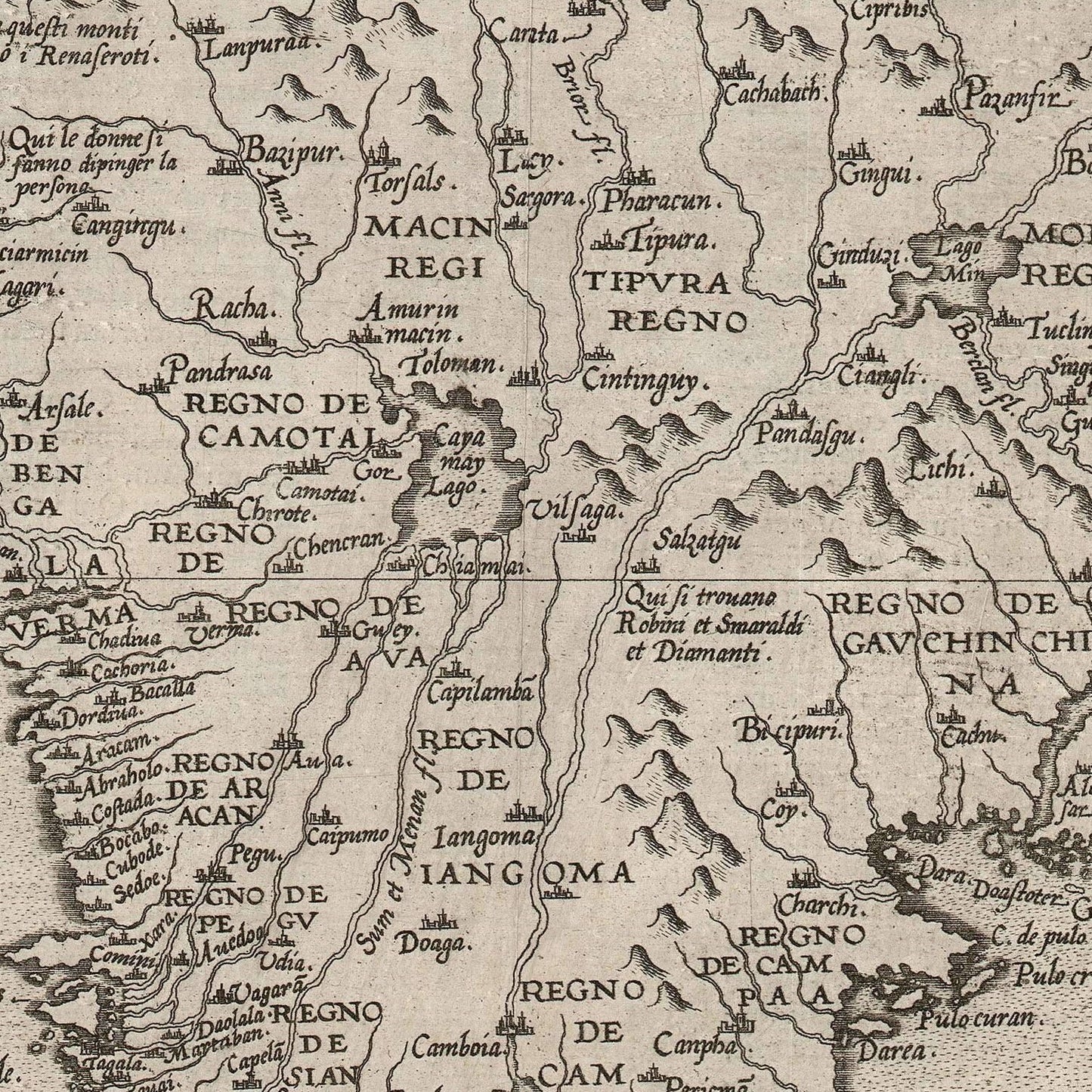 detail of the map from the centre