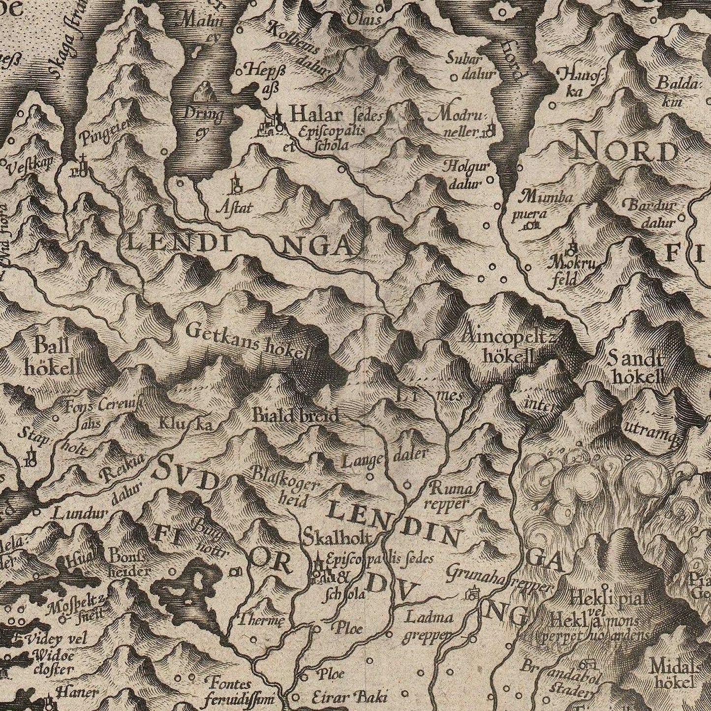 detail of the map from the centre