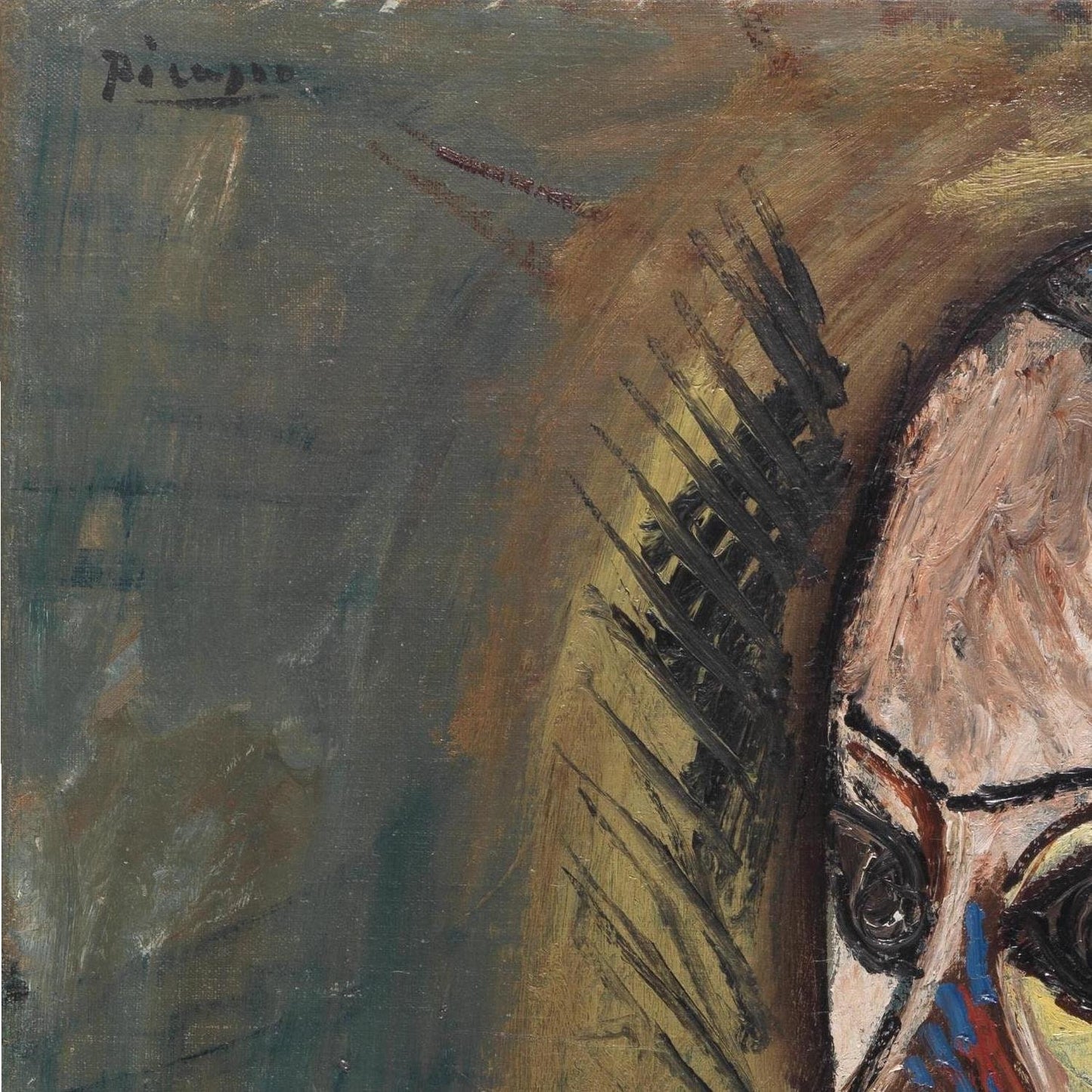 detail of the fine art reproduction from the top left corner