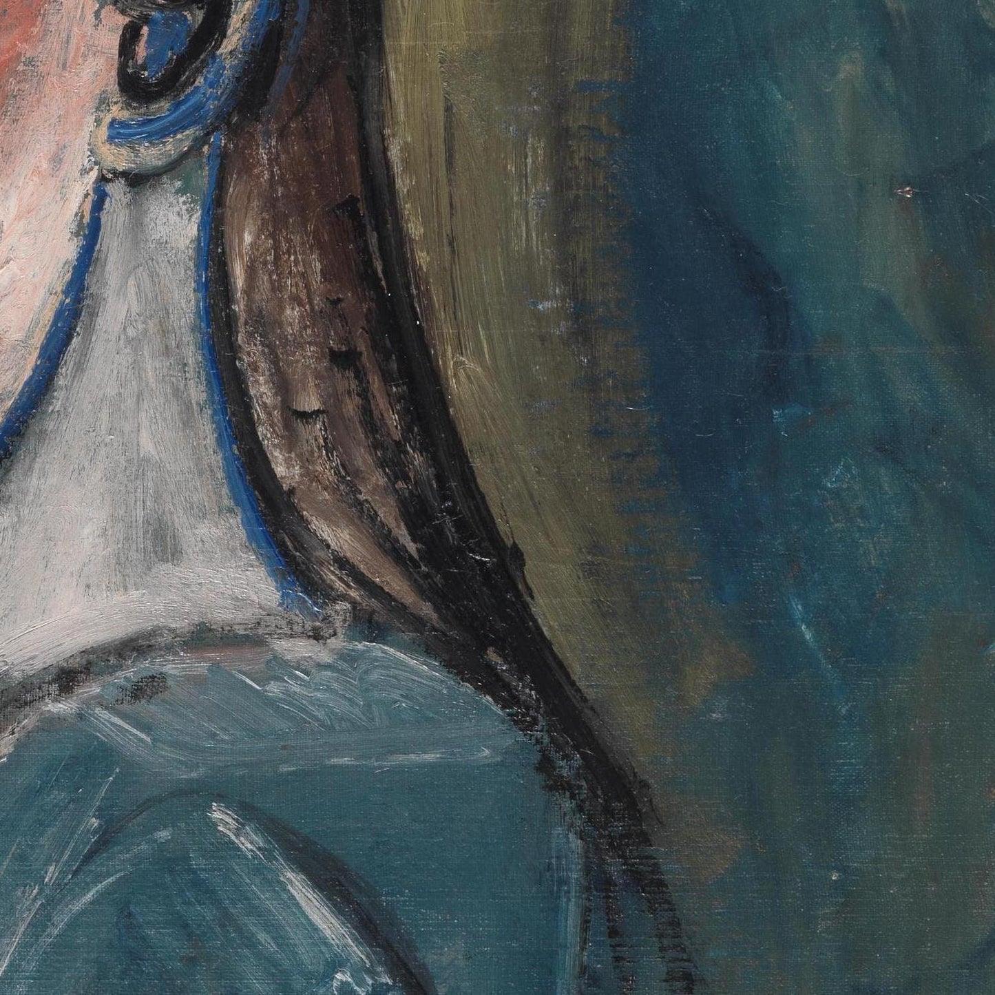detail of the fine art reproduction from the centre left