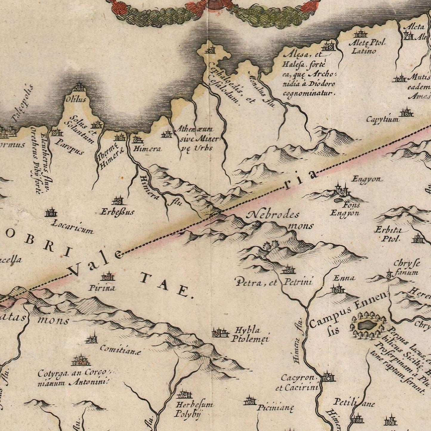 detail of the map from the centre