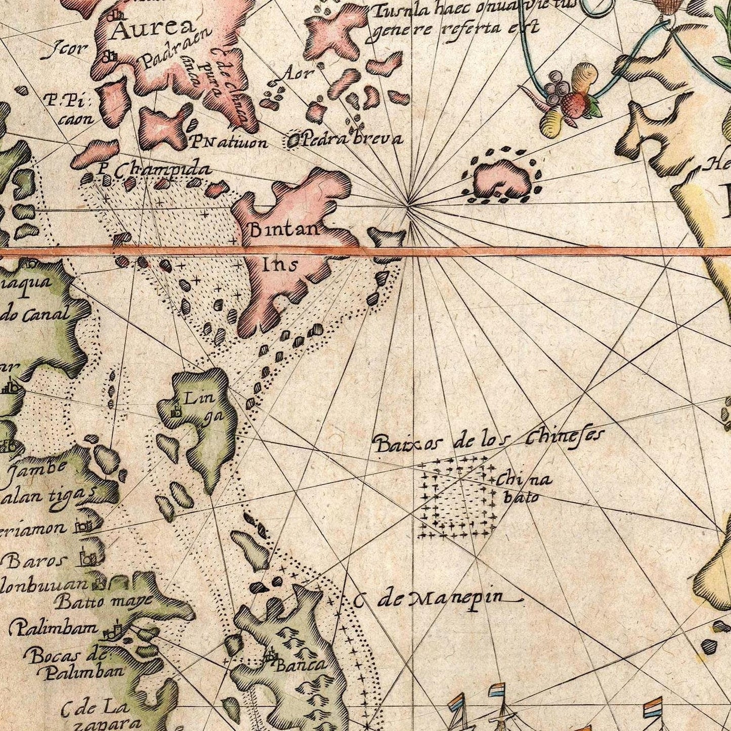 detail of the map from the centre