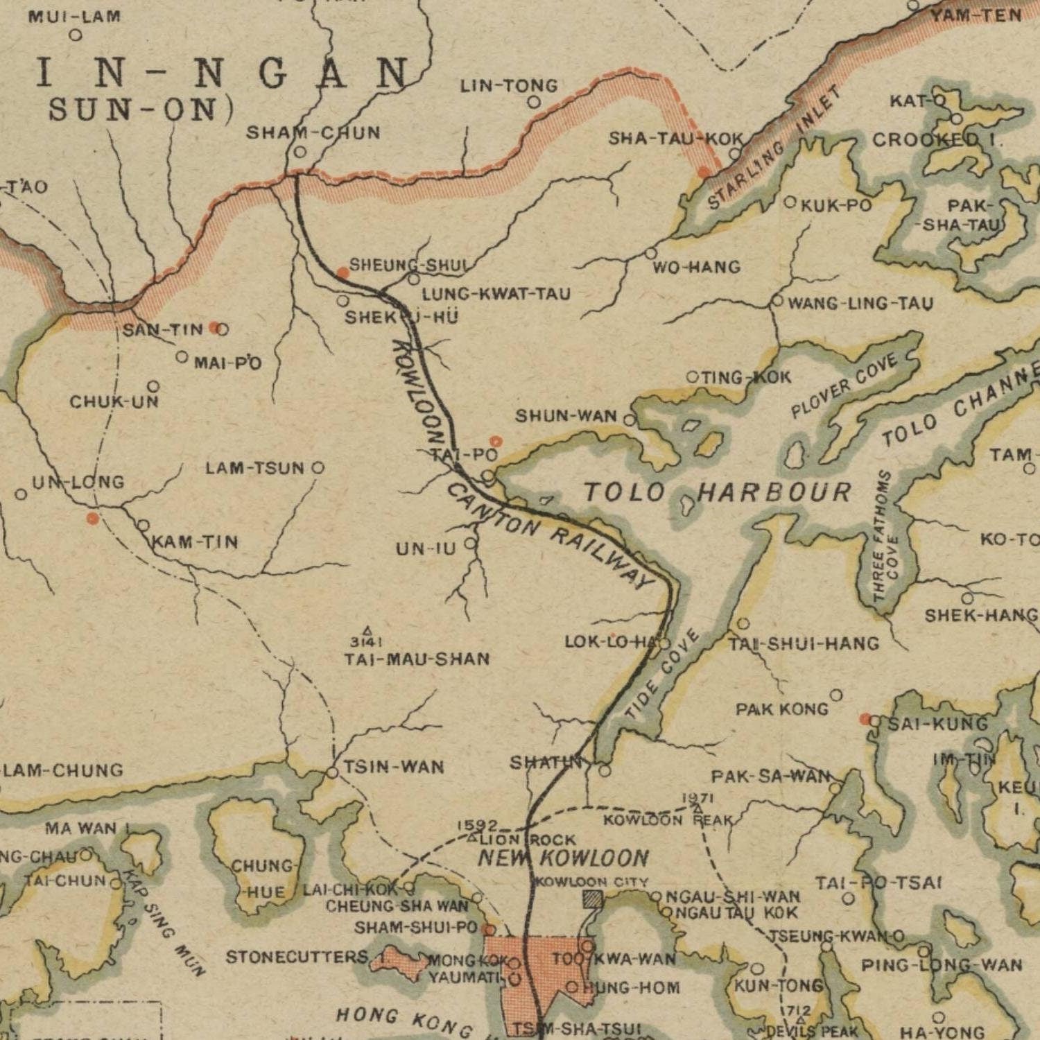 detail of the map from the centre