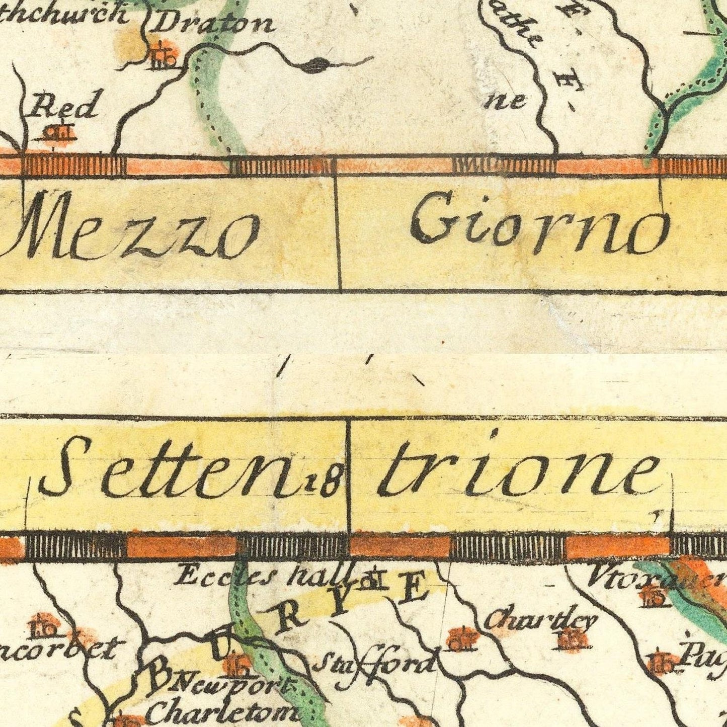 detail of the map from the centre