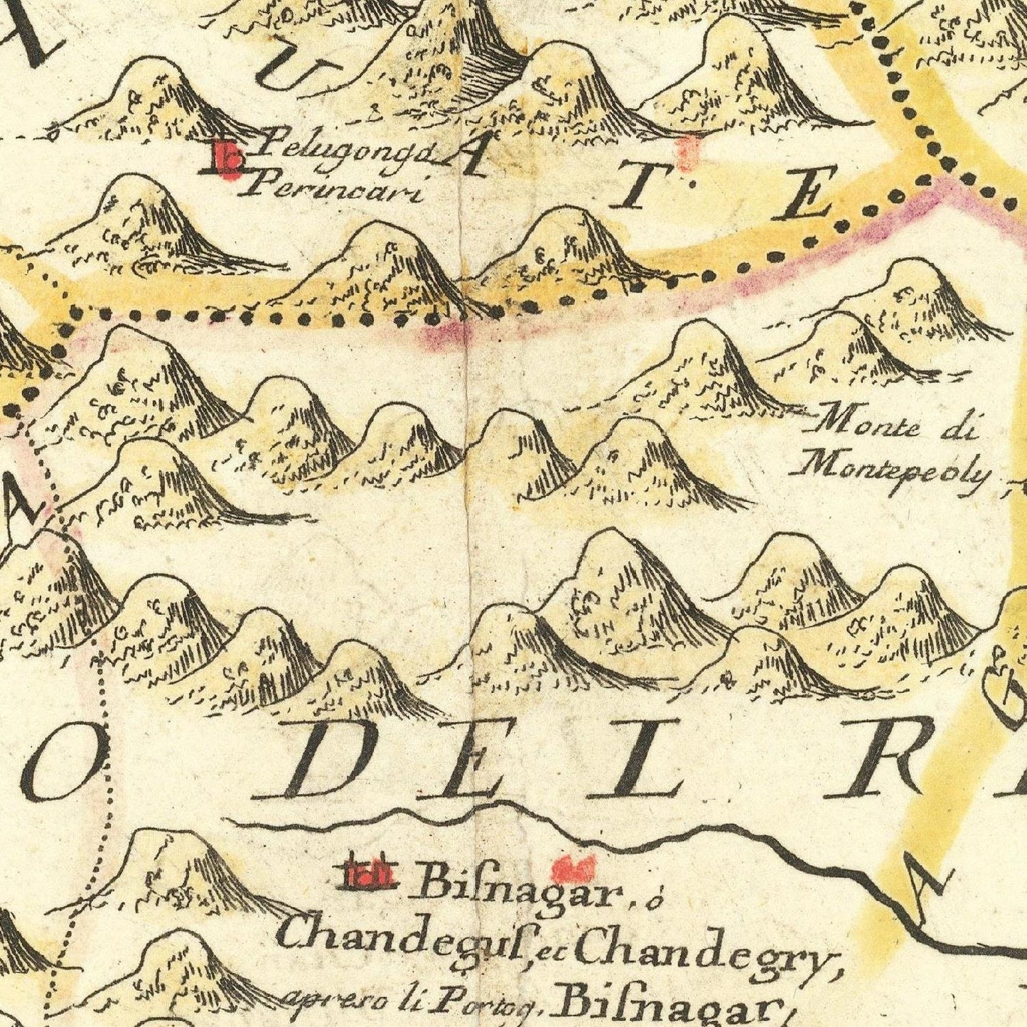detail of the map from the centre
