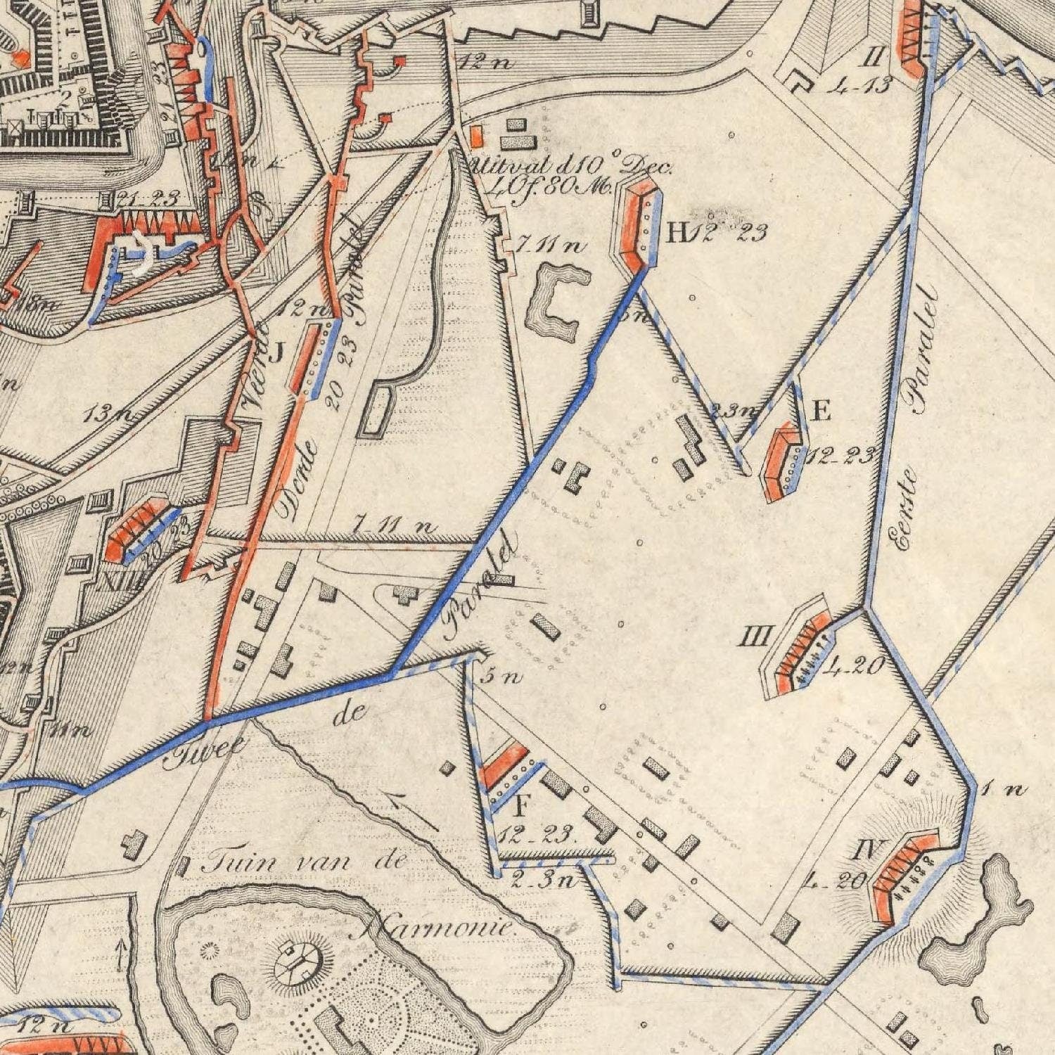 detail of the map from the centre