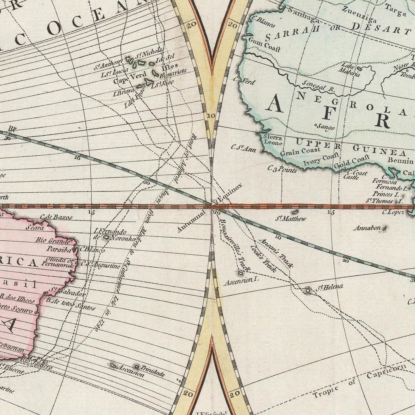 detail of the map from the centre