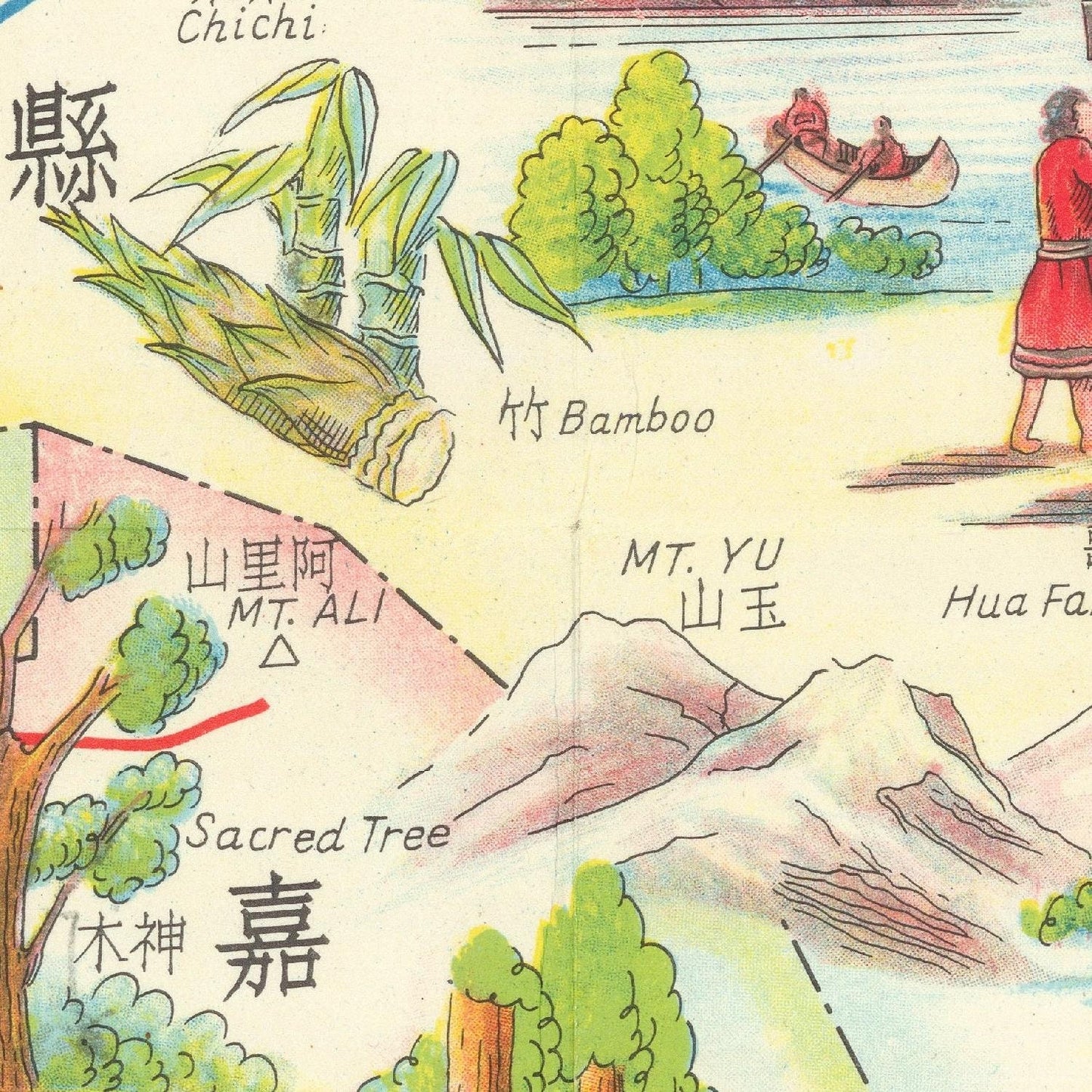 detail of the map from the centre
