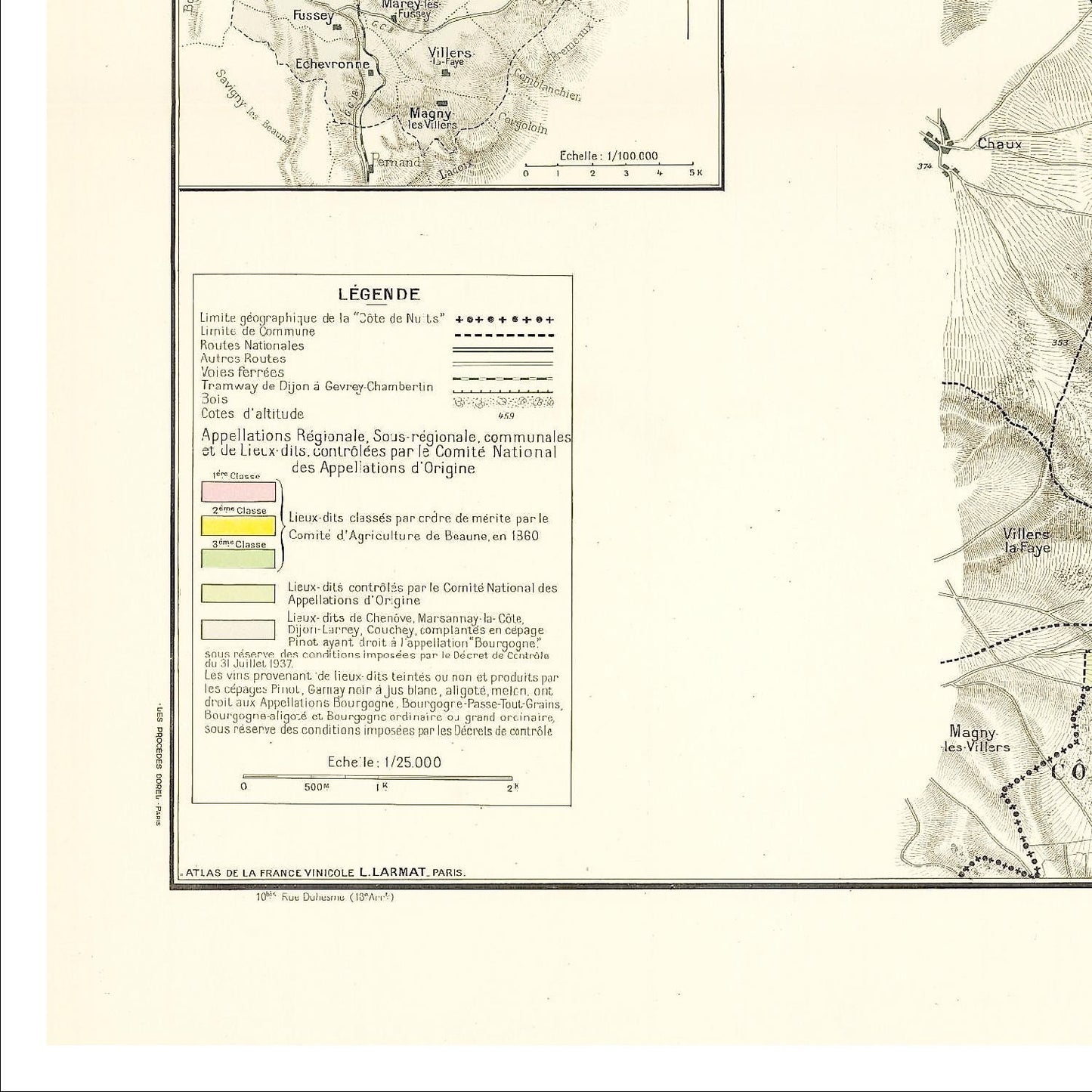 detail of the map from the bottom left corner