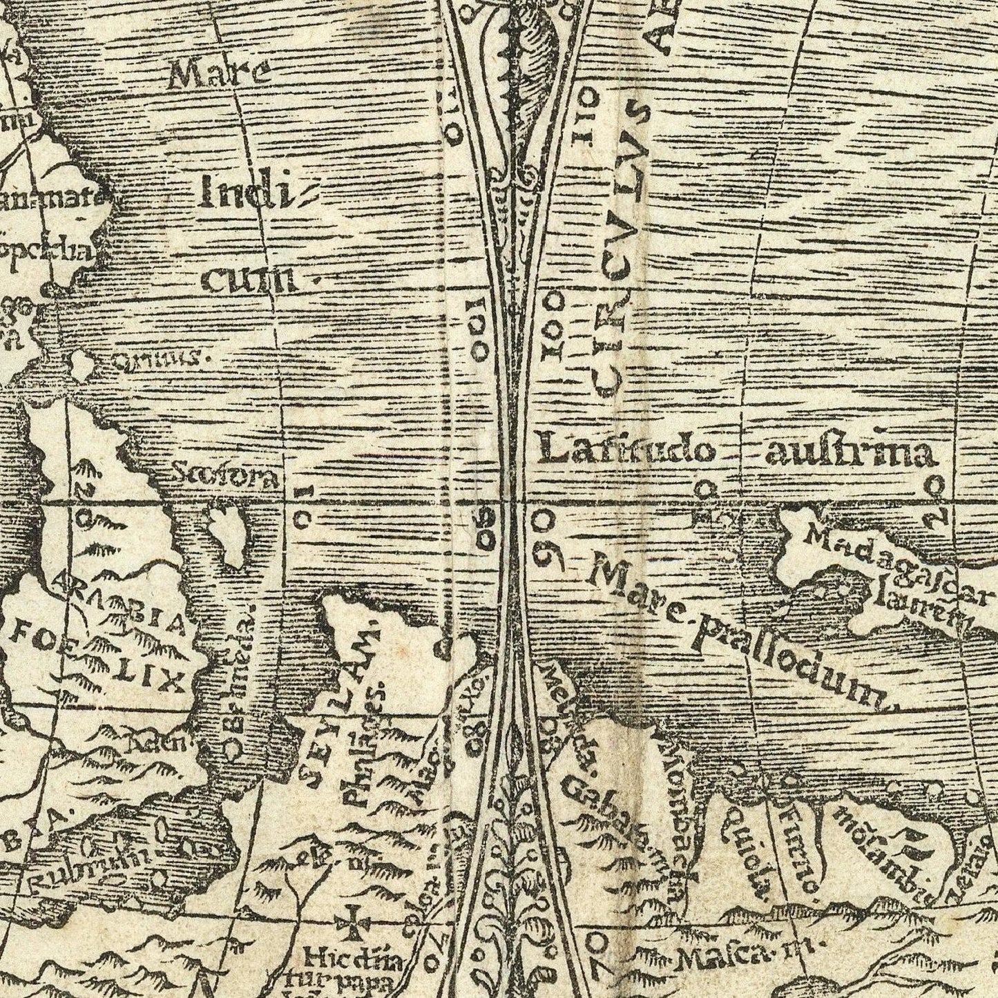 detail of the map from the centre