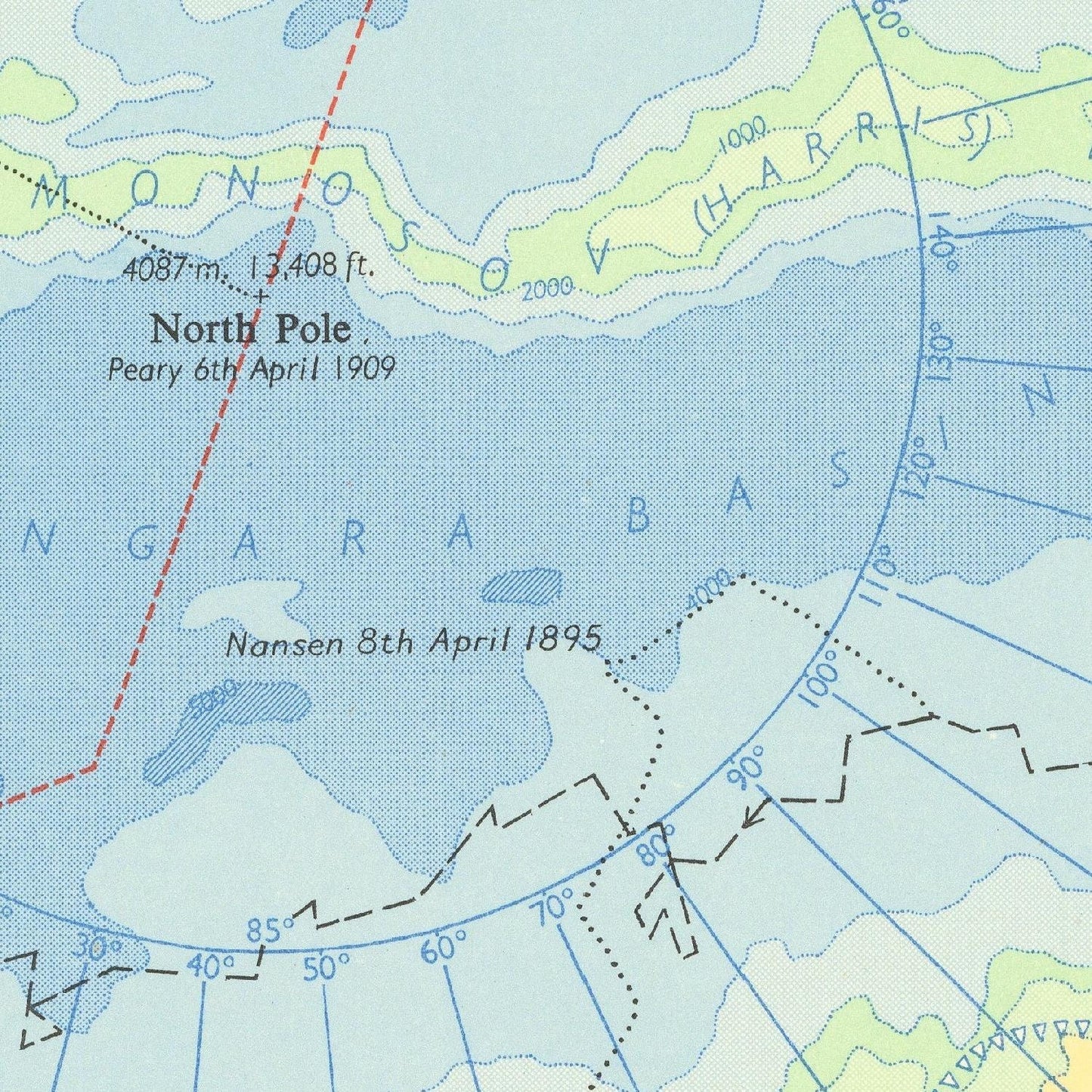 detail of the map from the centre
