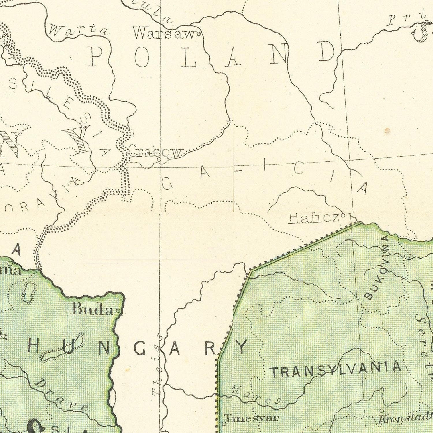 detail of the map from the centre