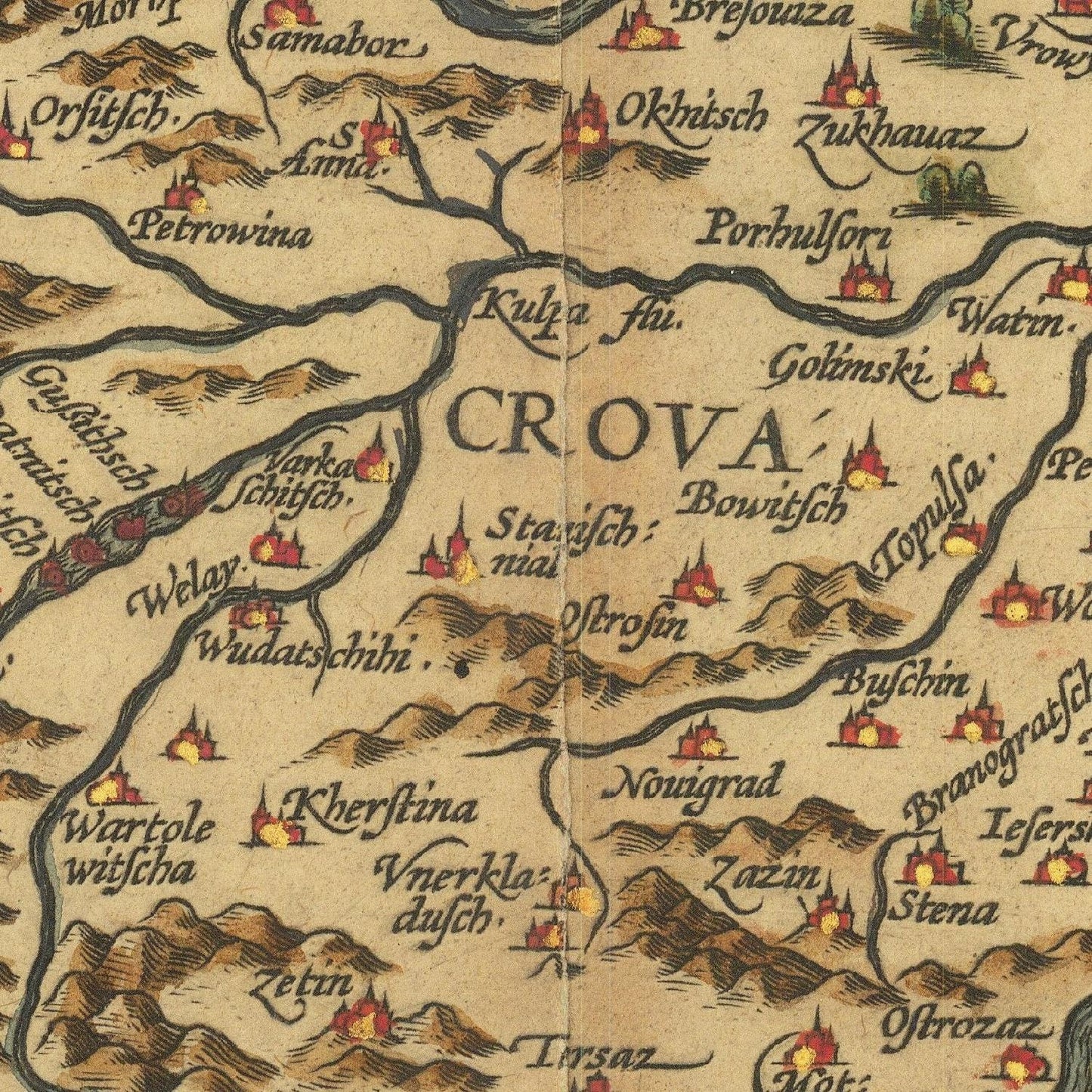 detail of the map from the centre