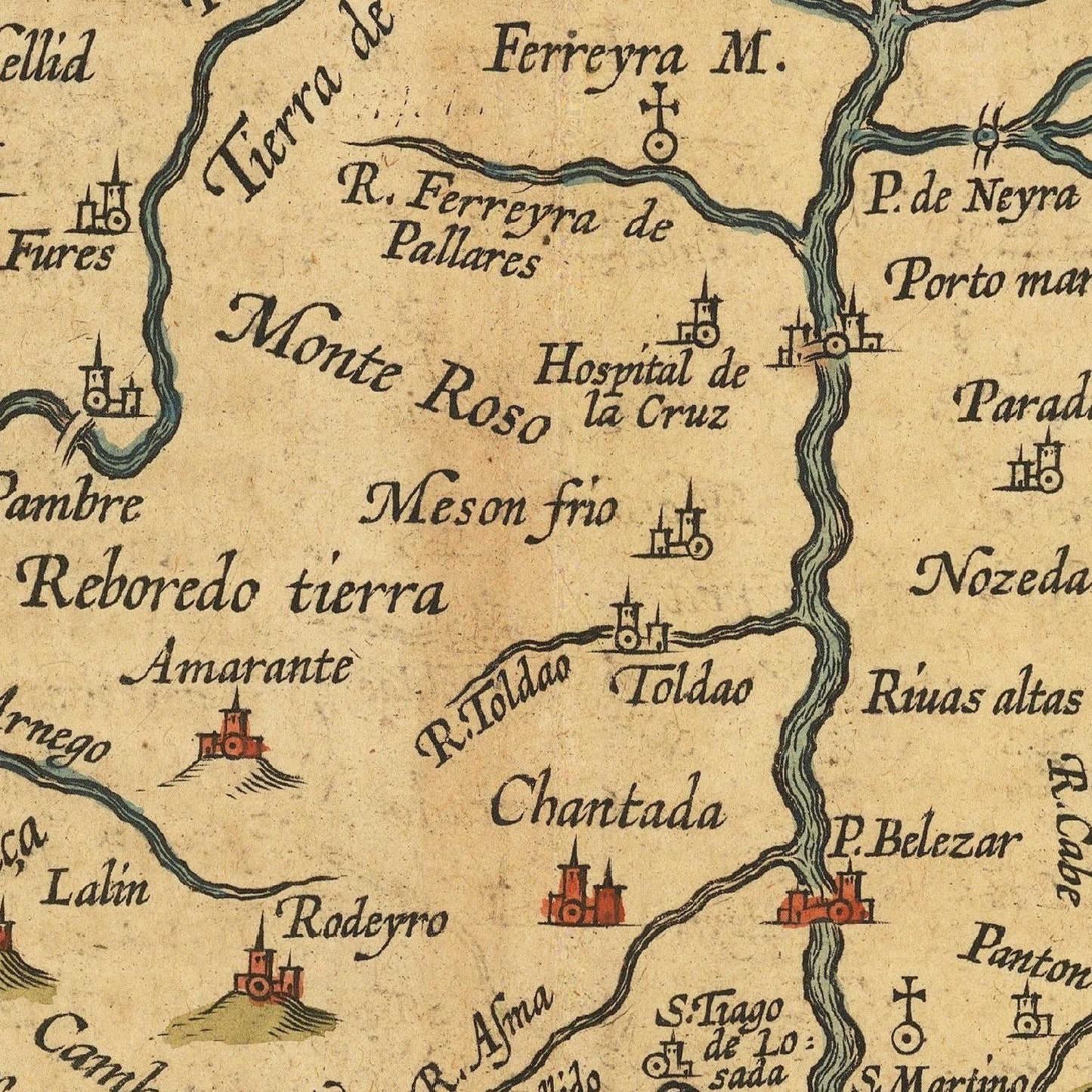 detail of the map from the centre