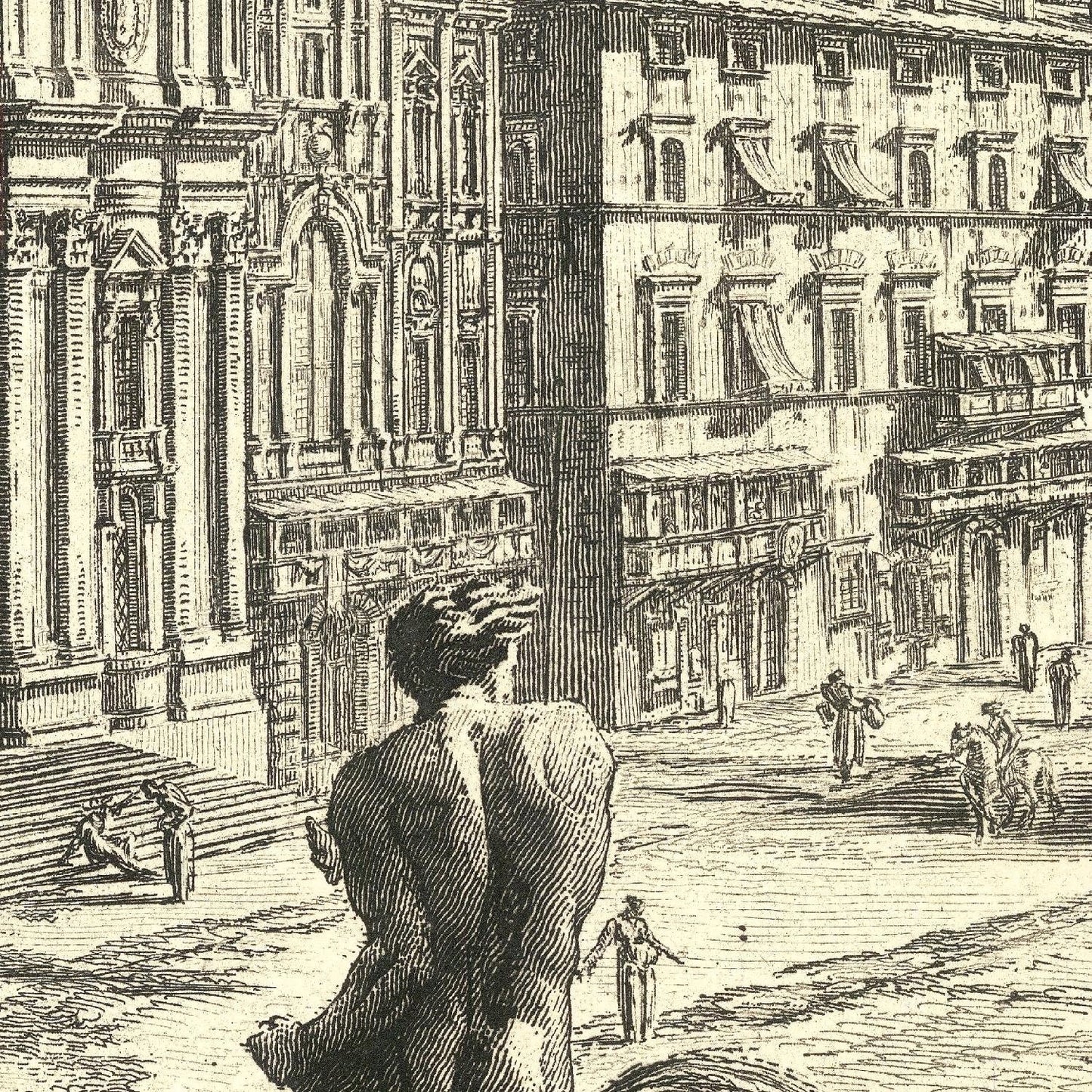 detail of the engraving reproduction from the centre