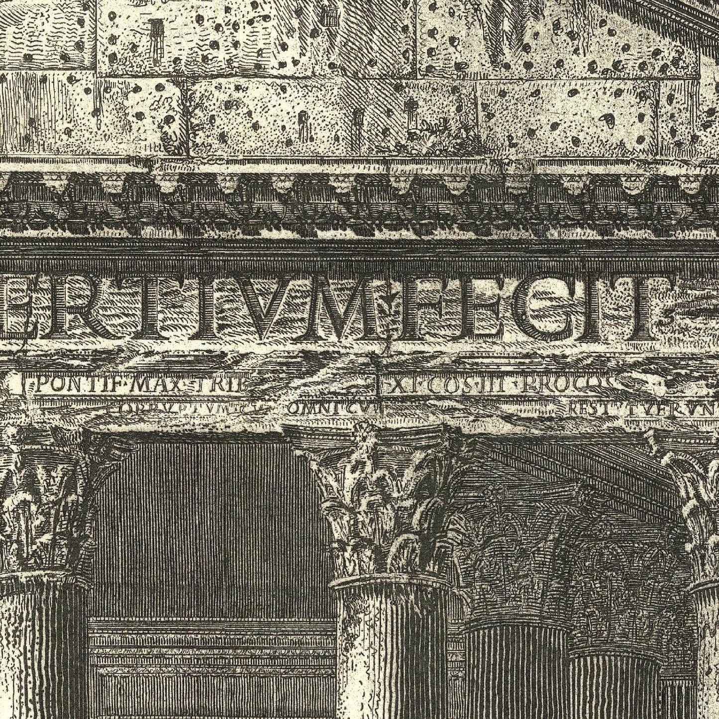 detail of the engraving reproduction from the centre