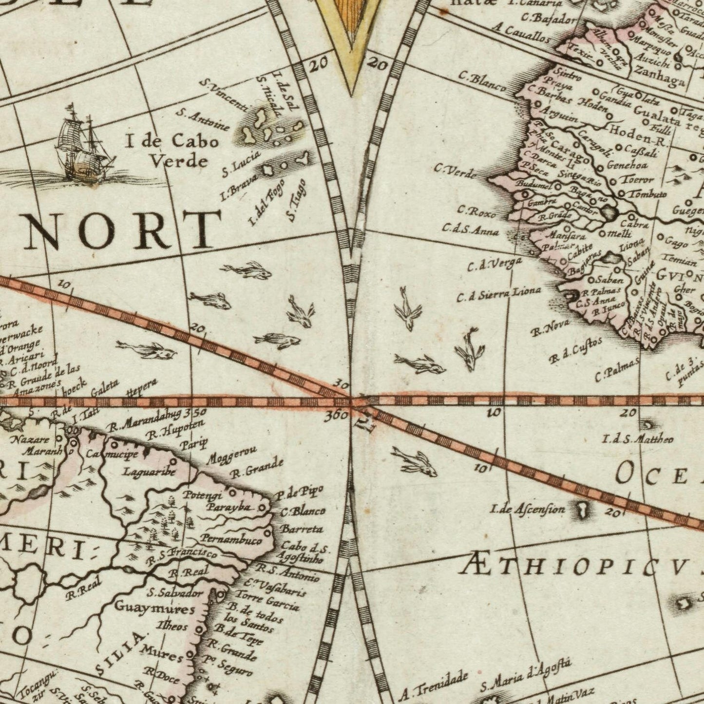 detail of the map from the centre