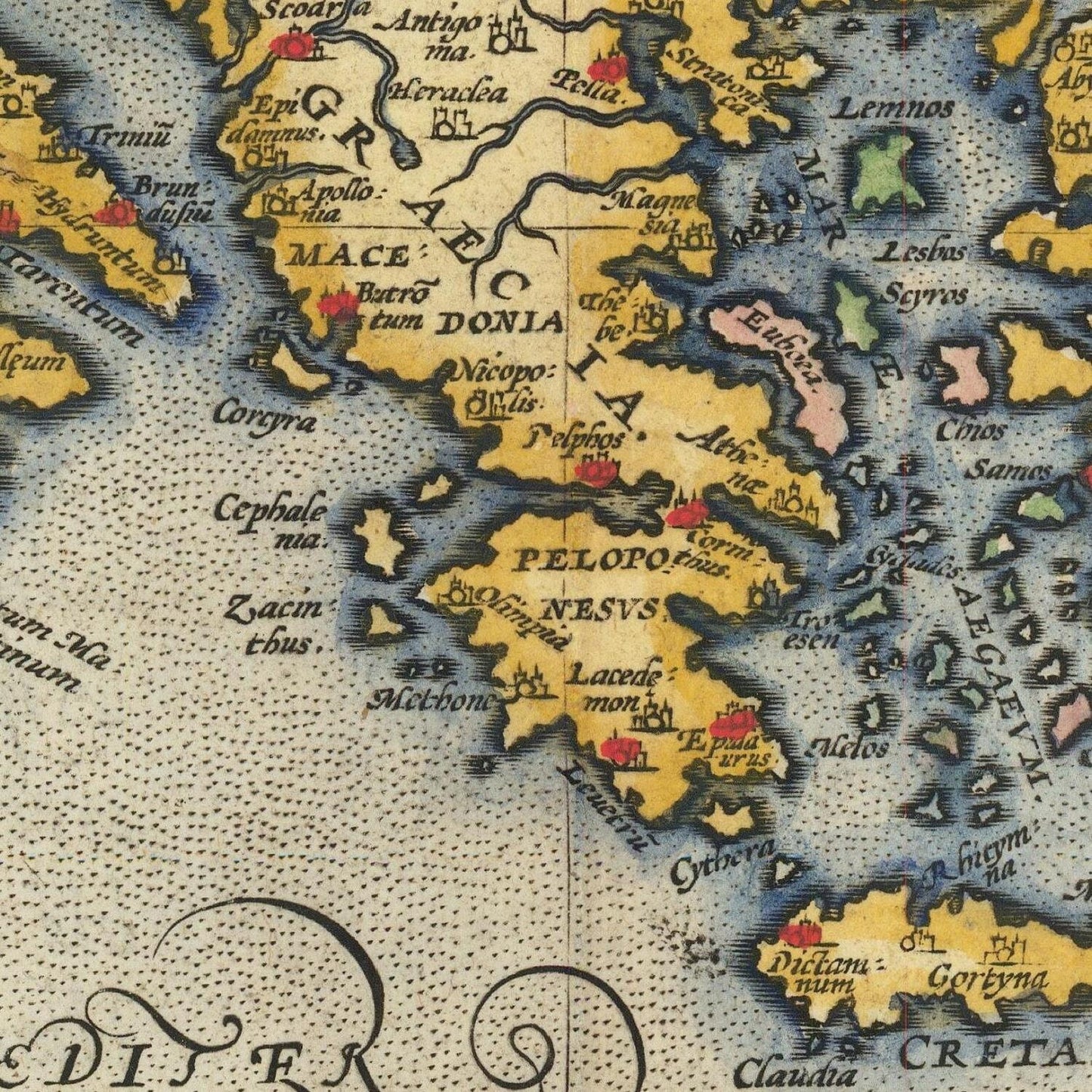 detail of the map from the centre