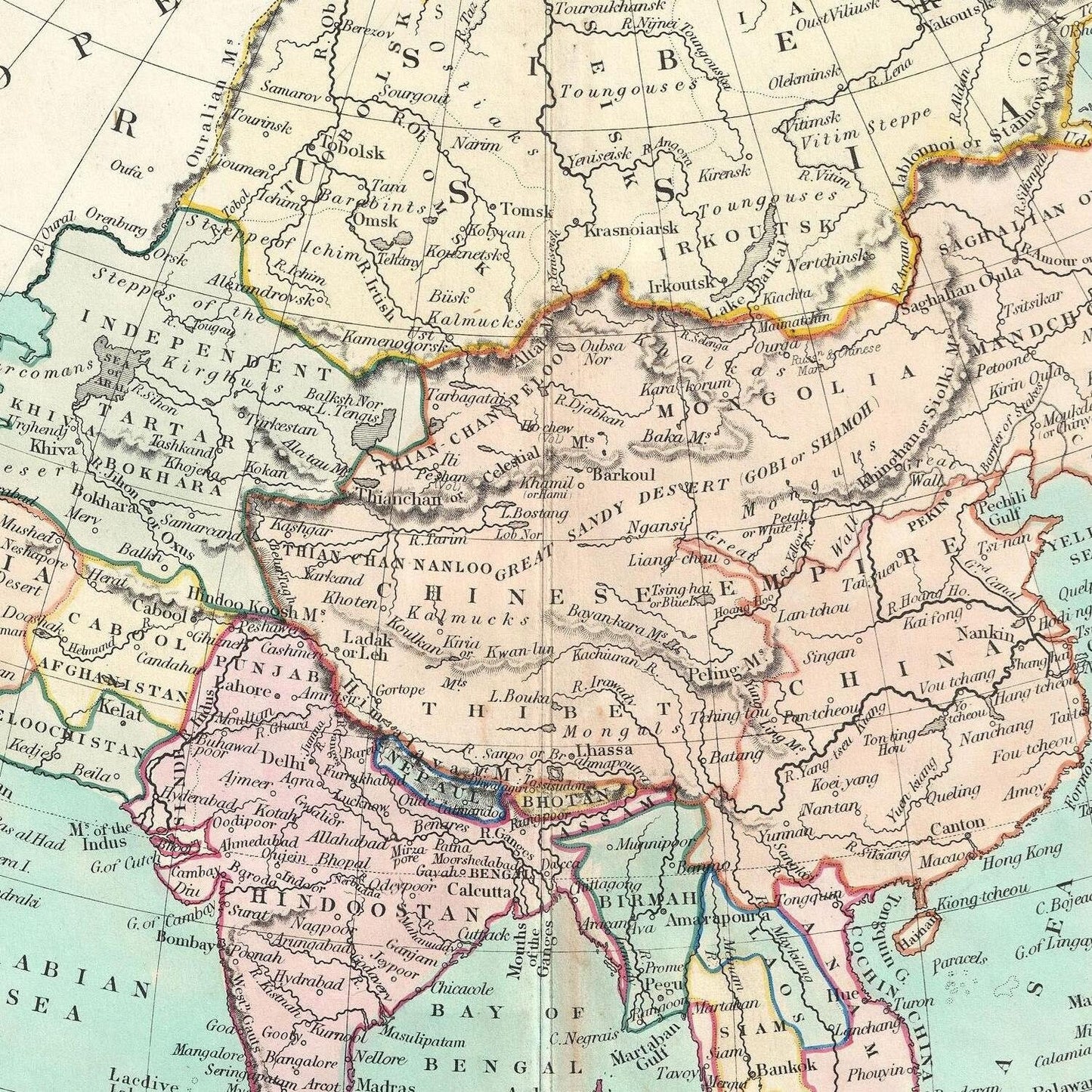 detail of the map from the centre