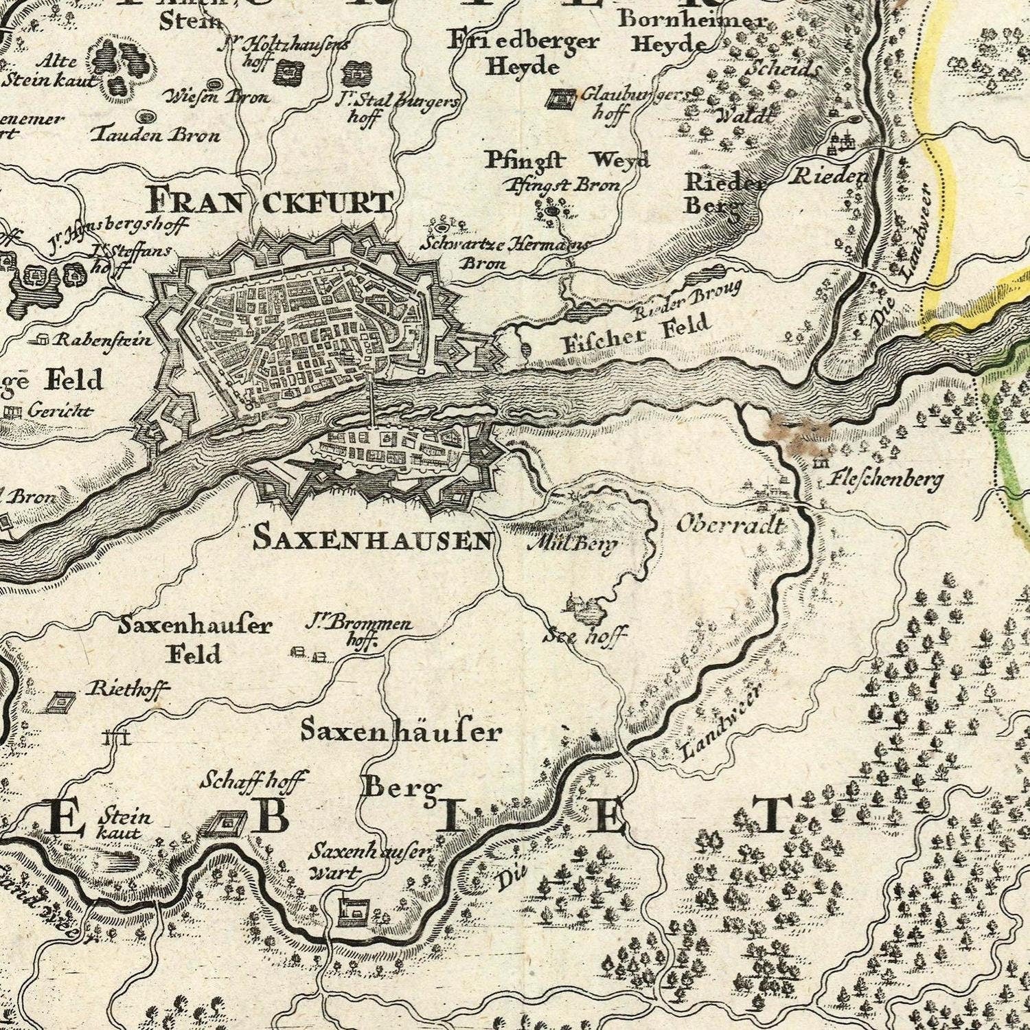 detail of the map from the centre