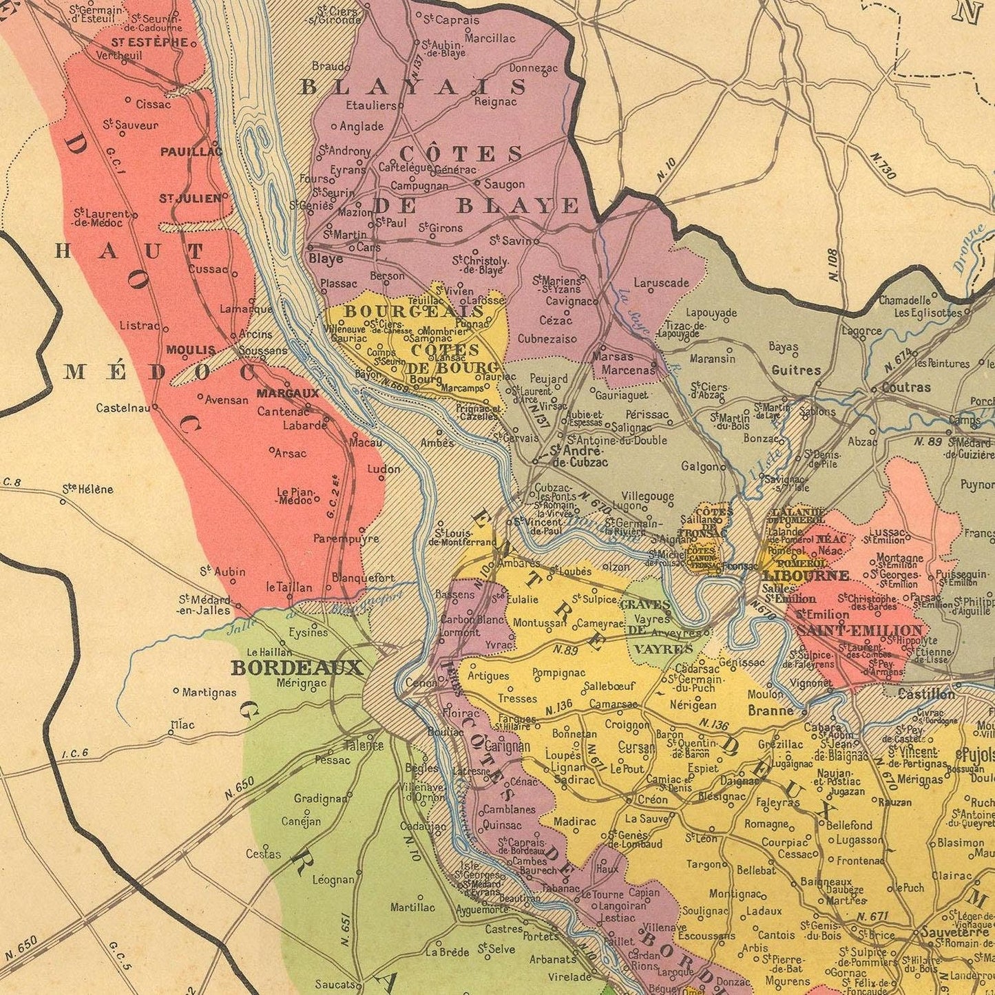 detail of the map from the centre