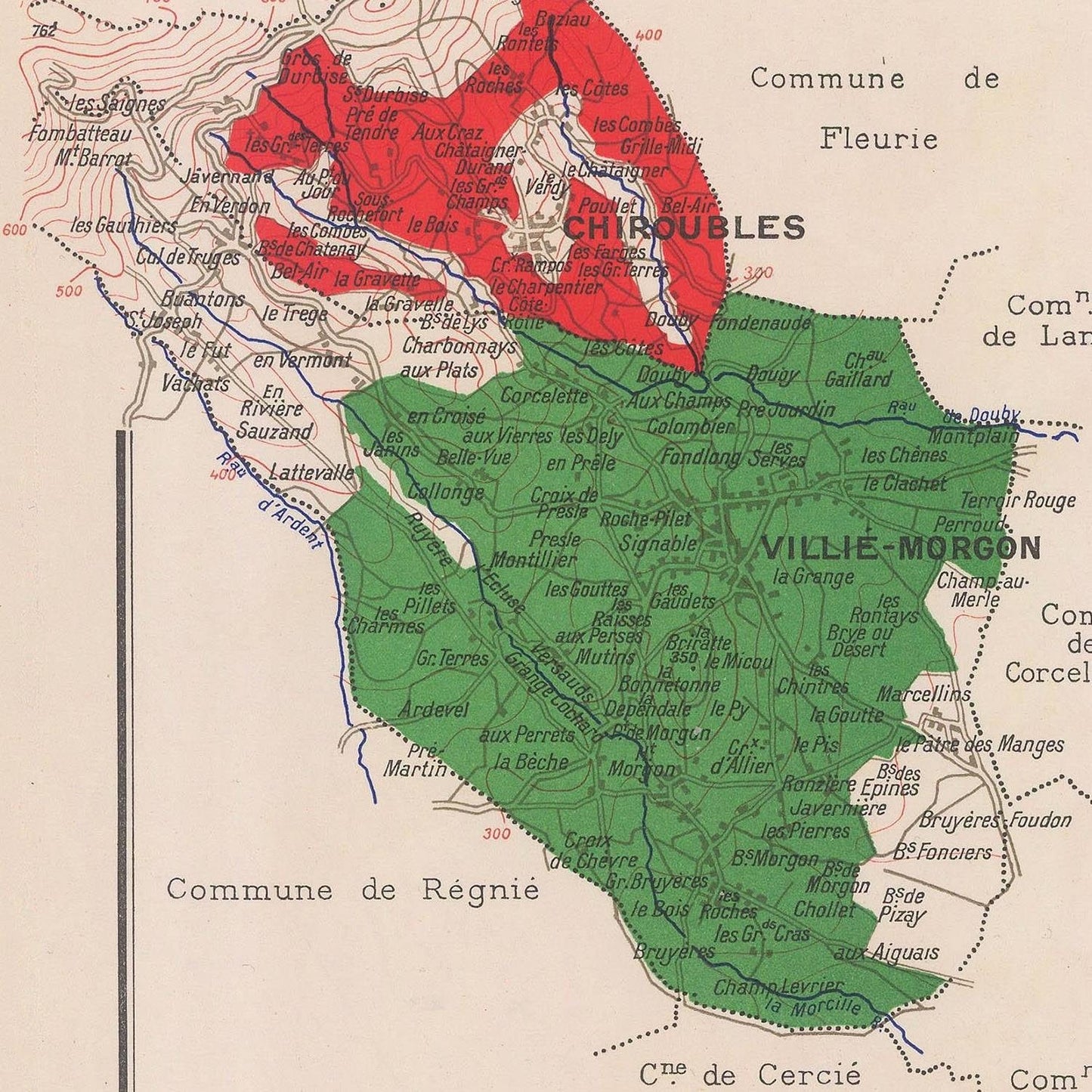 detail of the map from the centre