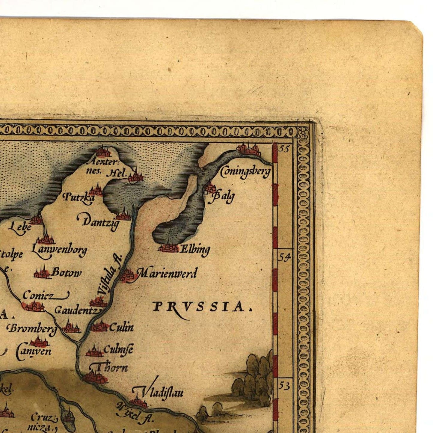 detail of the map from the top right corner