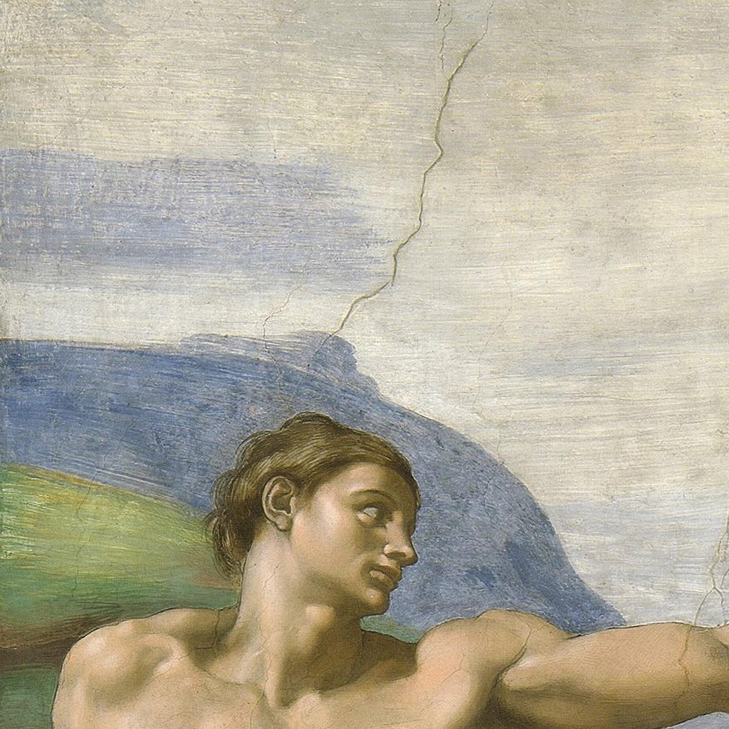 detail of the fine art reproduction from the top left corner