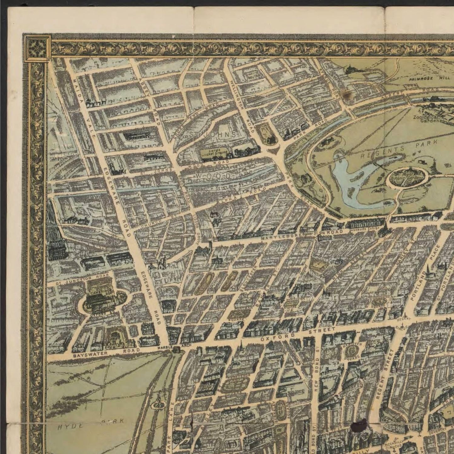 detail of the map from the top left corner