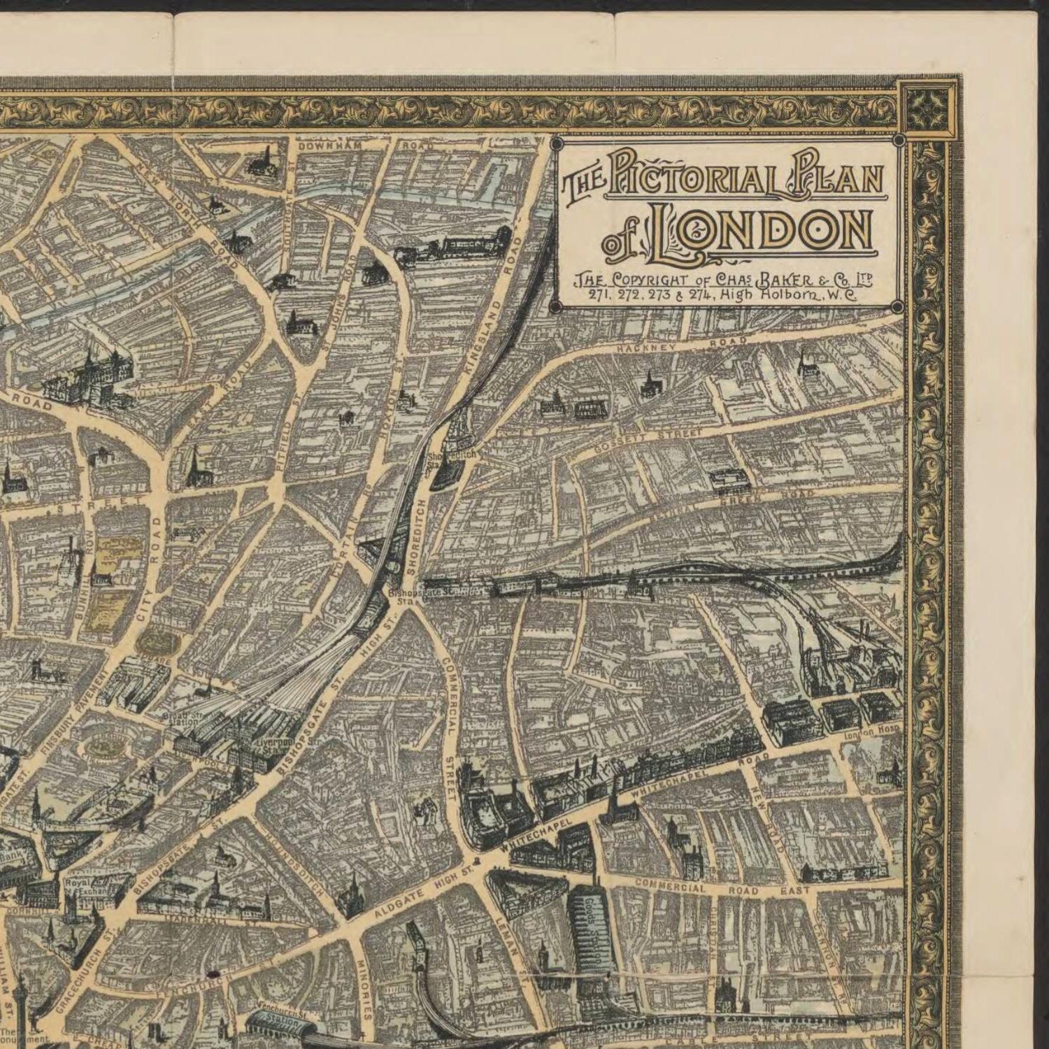 detail of the map from the top right corner