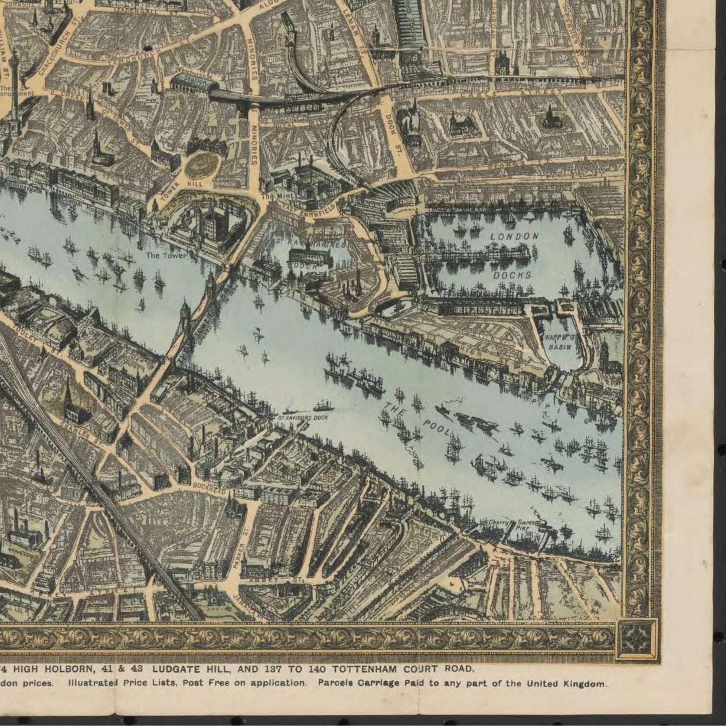 detail of the map from the bottom right corner