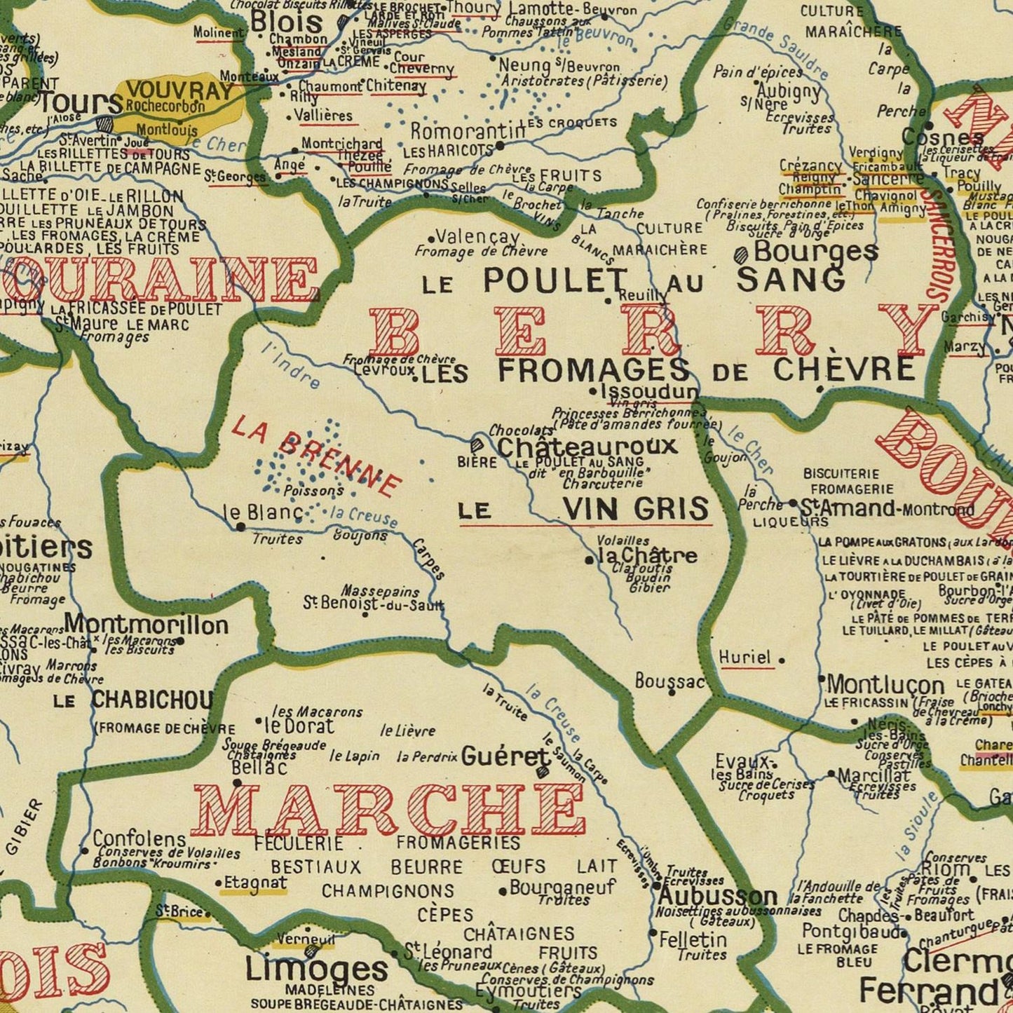 detail of the map from the centre 