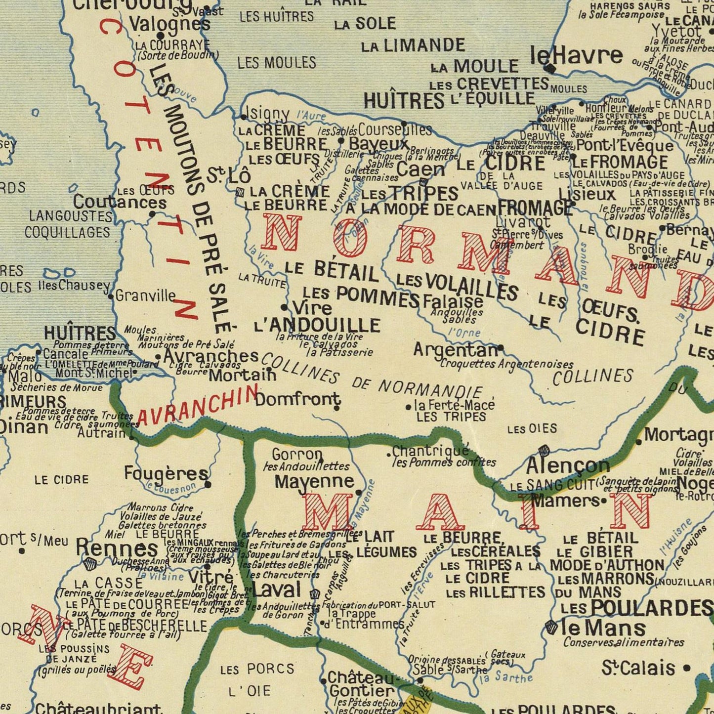 detail of the map from the centre left