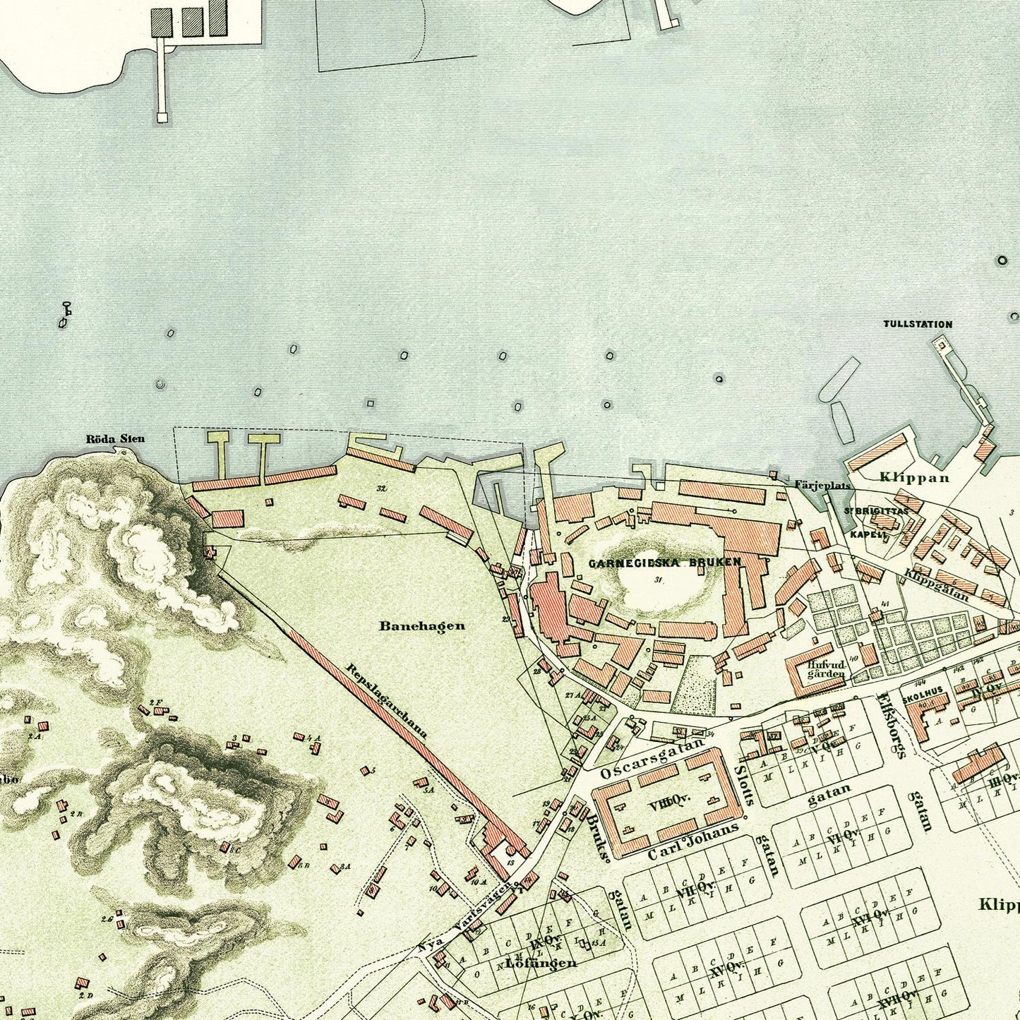 detail of the map from the centre left