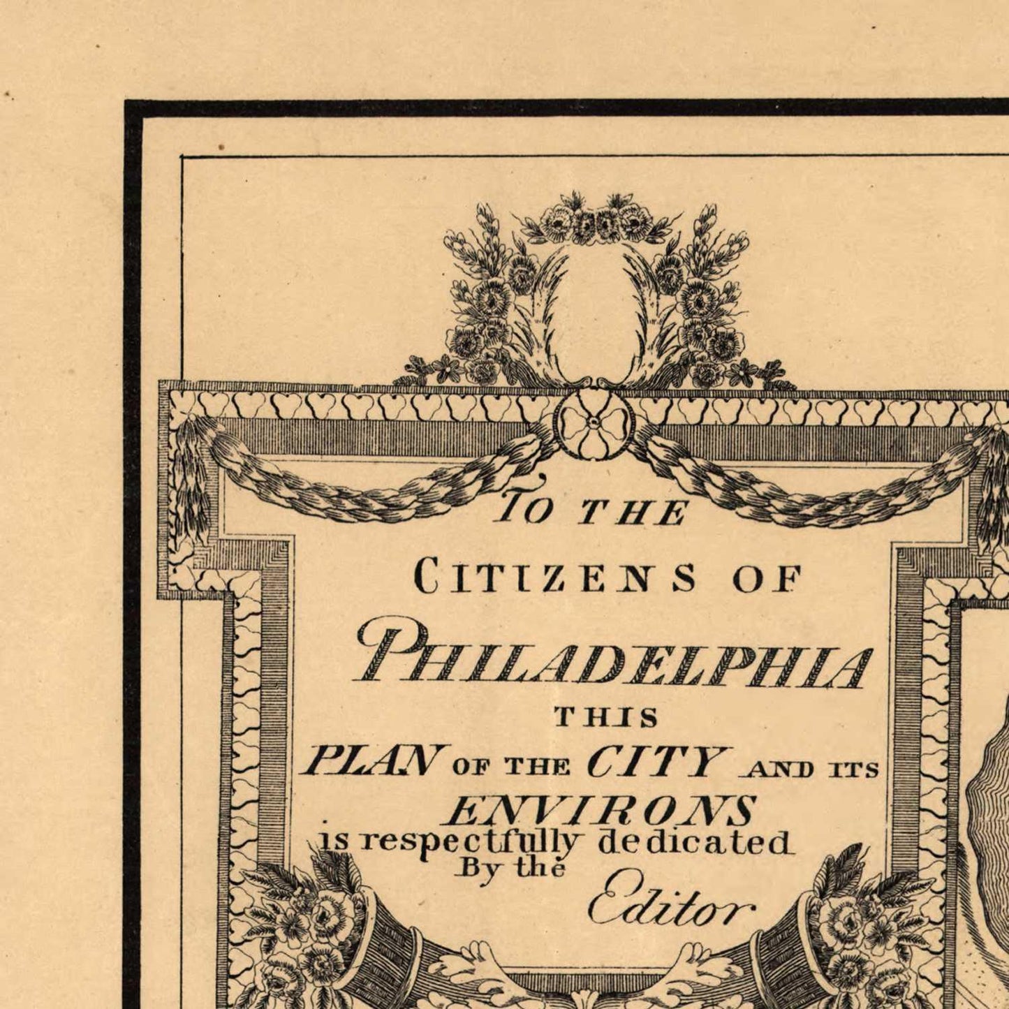 Old map of Philadelphia, 1875 (fine art photo paper print, 78 cm x 104 cm)