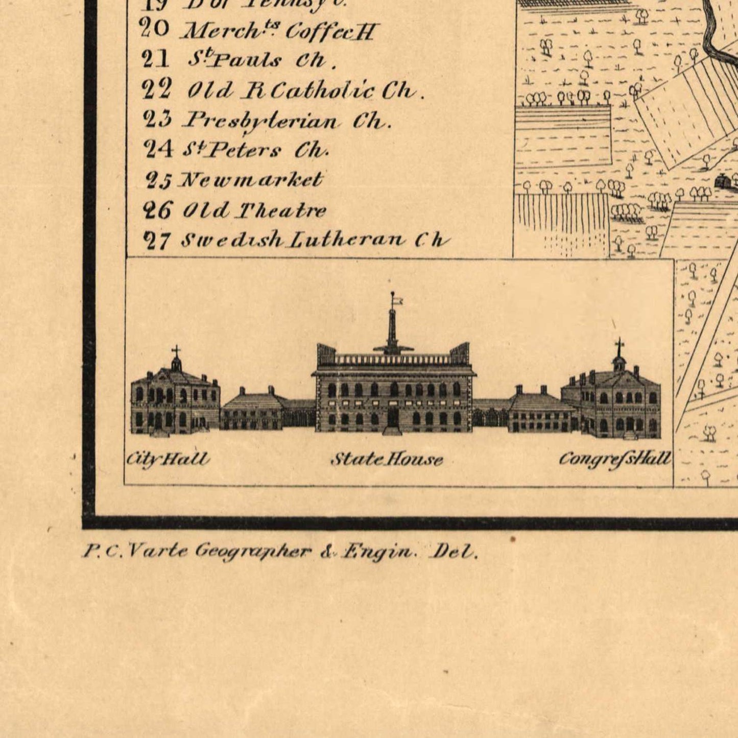 Old map of Philadelphia, 1875 (fine art photo paper print, 78 cm x 104 cm)