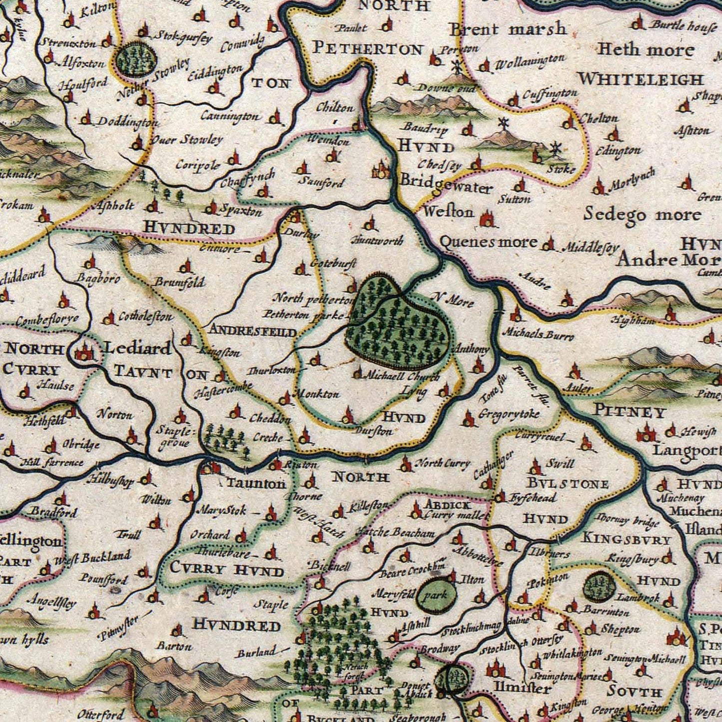 detail of the map from the centre left