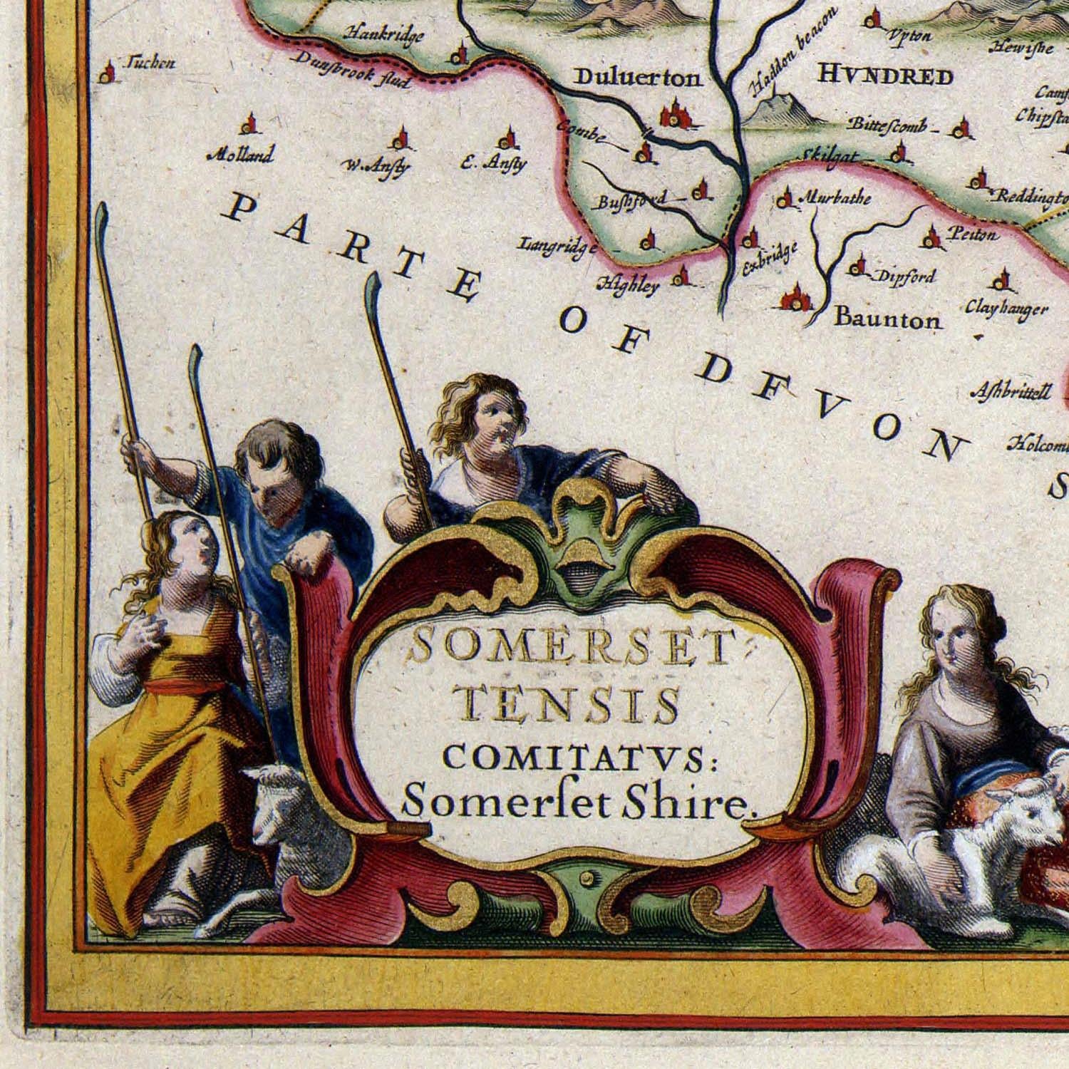 detail of the map from the bottom left corner